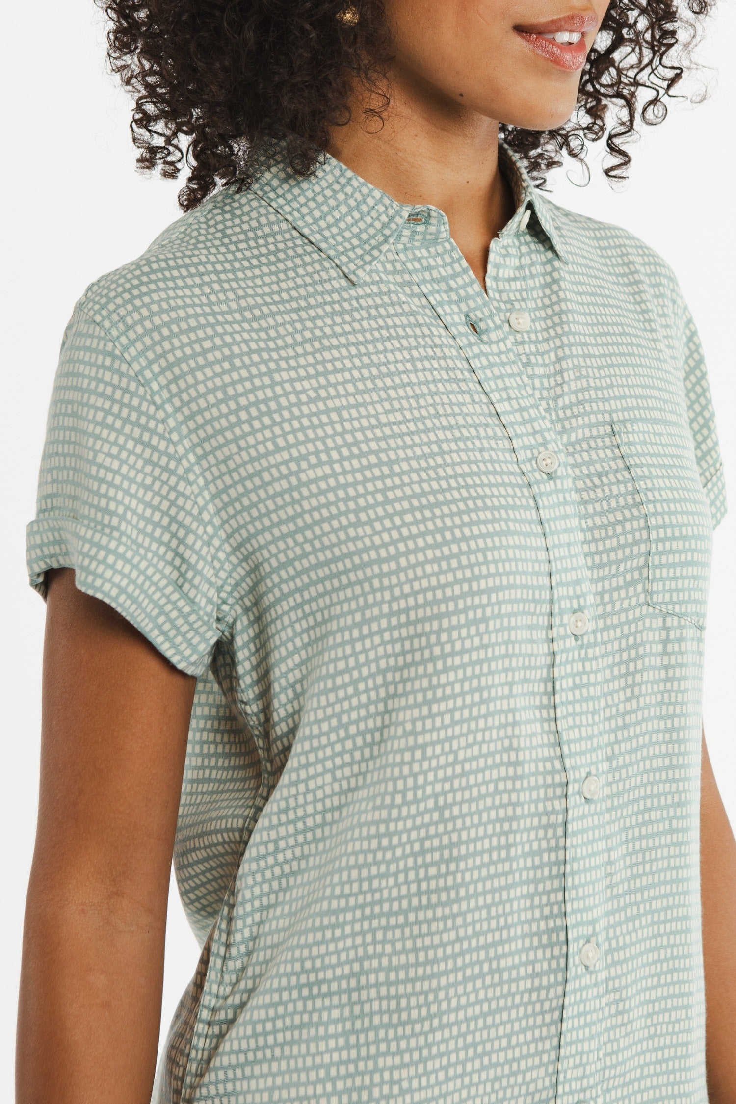 Loren Shirt Dress / Aqua Tiles