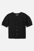 Charlotte Shirt / Black Poplin