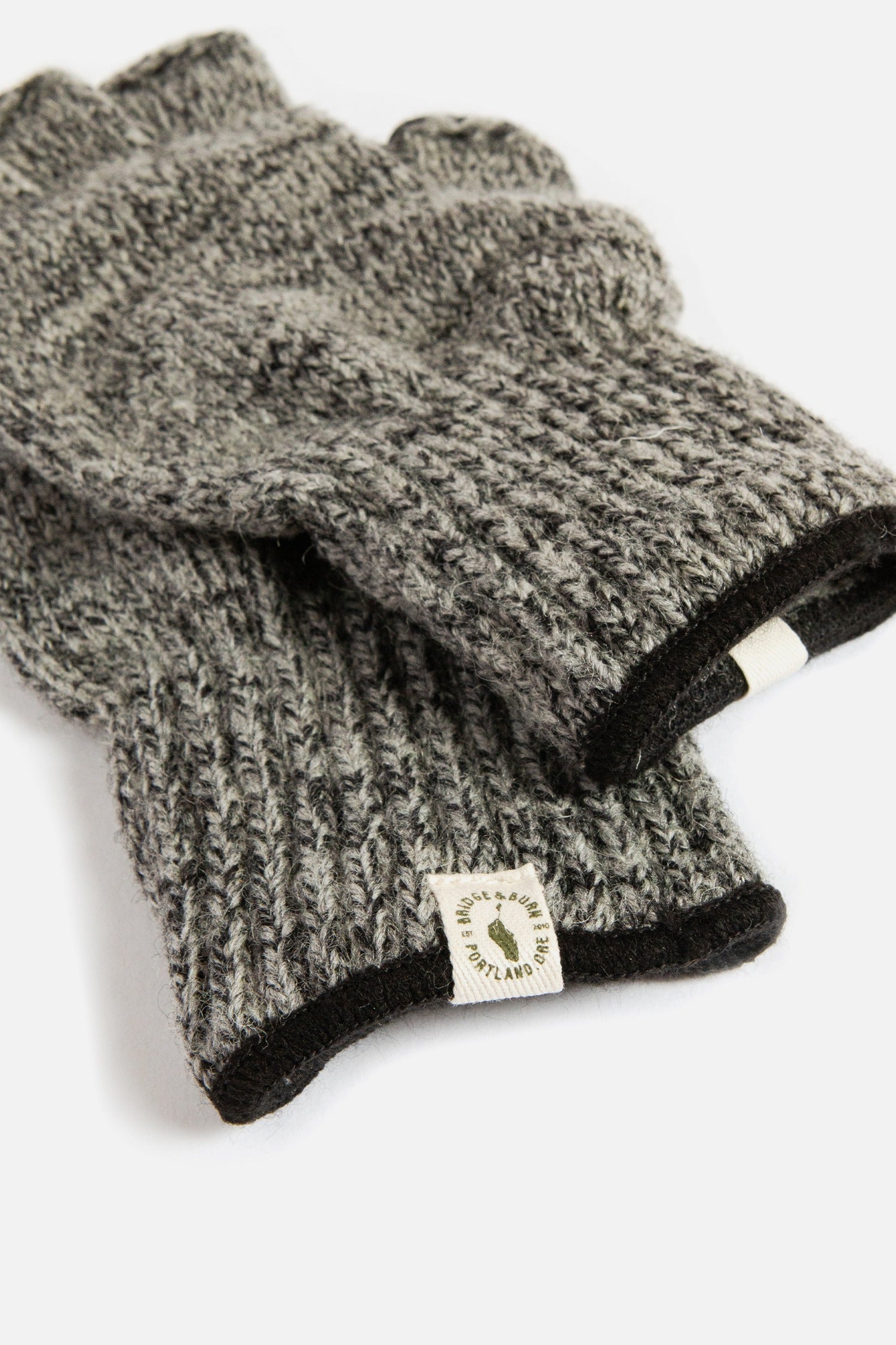 Ragg Wool Fingerless Glove / Charcoal
