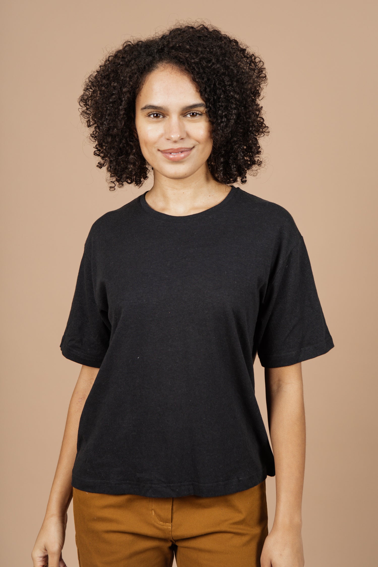 Organic Hemp Boxy Tee / Washed Black