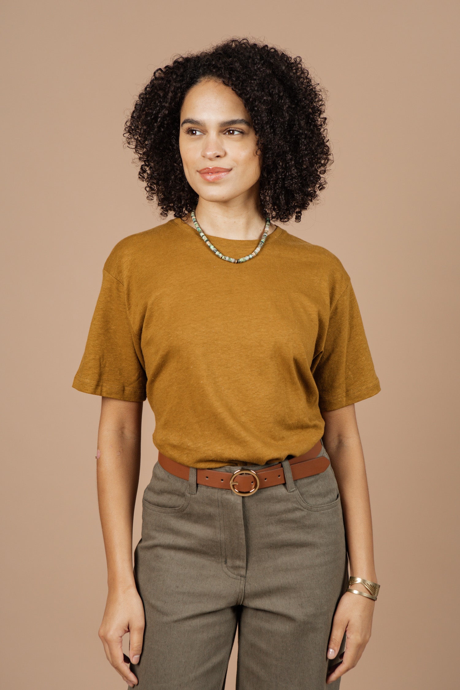 Organic Hemp Boxy Tee / Ochre