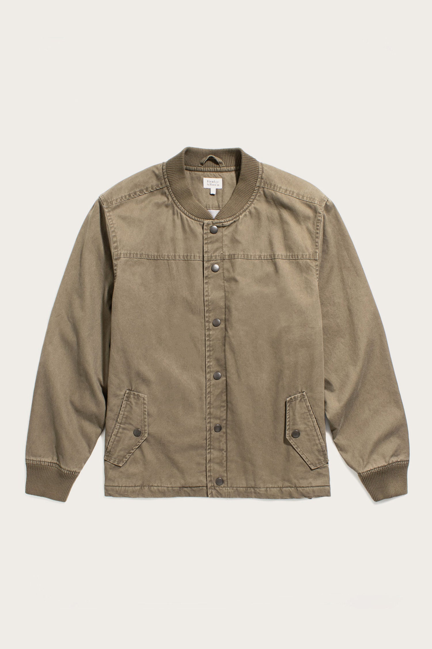 Austen Varsity Jacket / Khaki Green Canvas