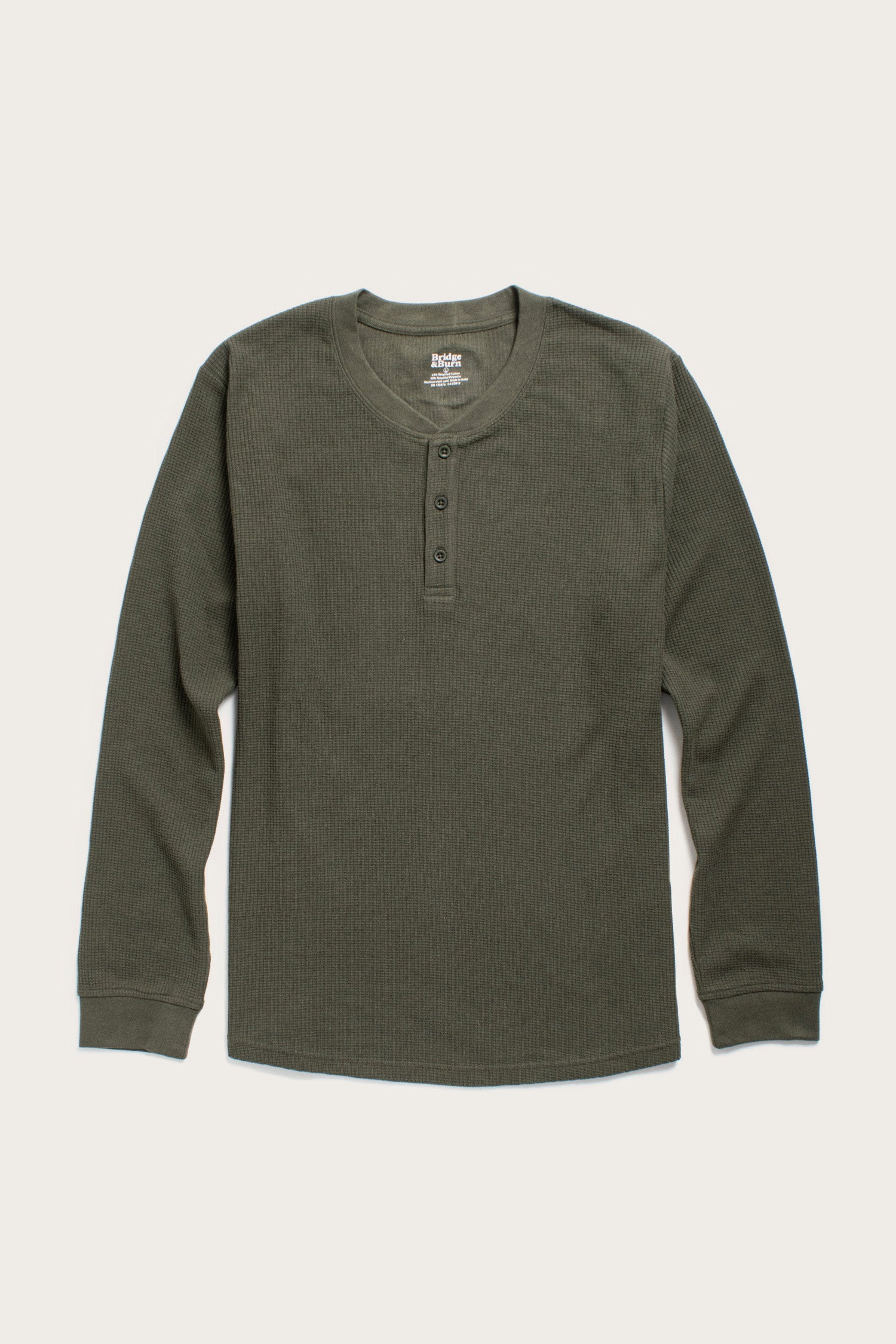 Men's Recycled Waffle Henley / Forest Melange