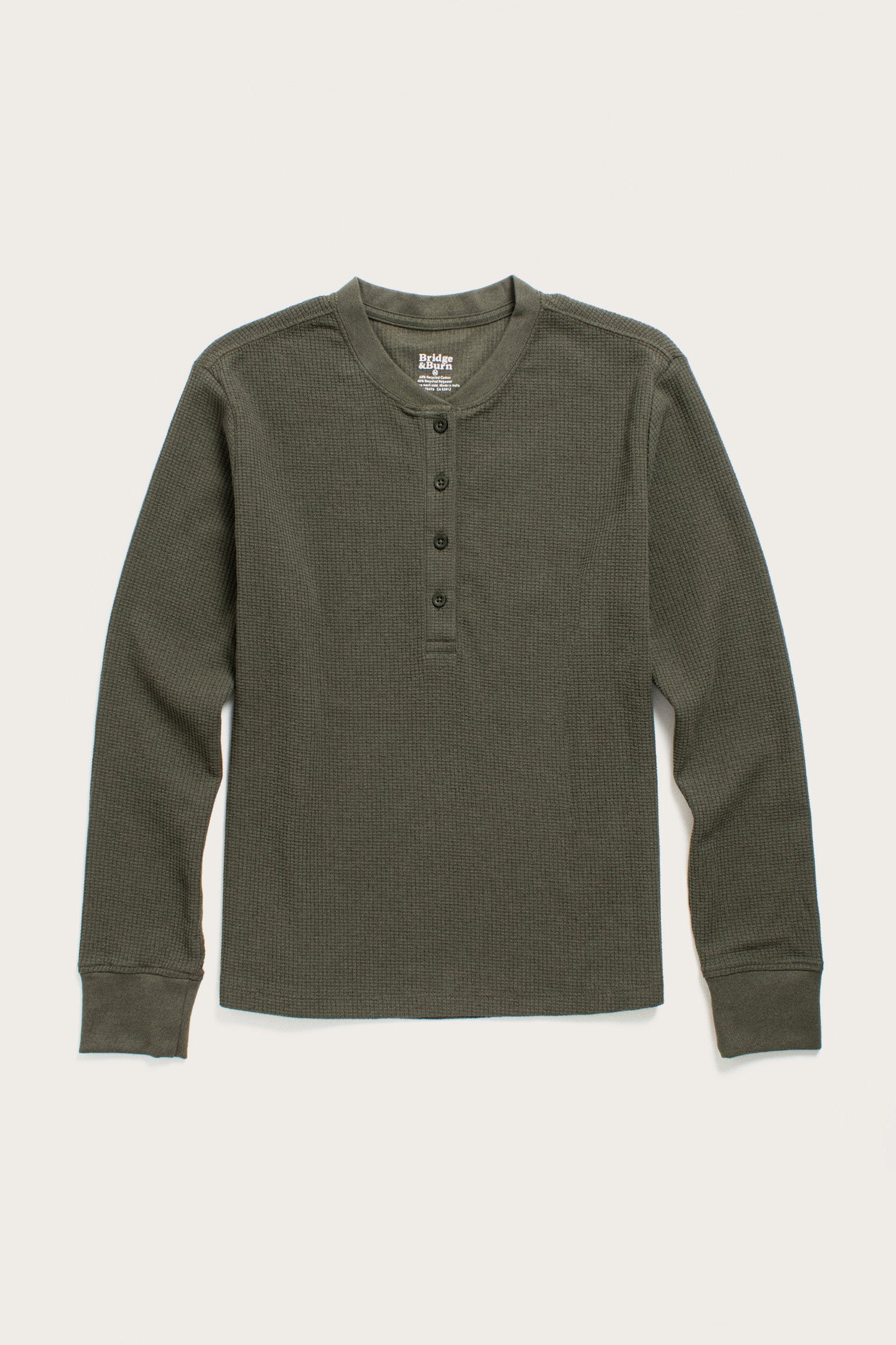 Women's Recycled Waffle Henley / Forest Melange