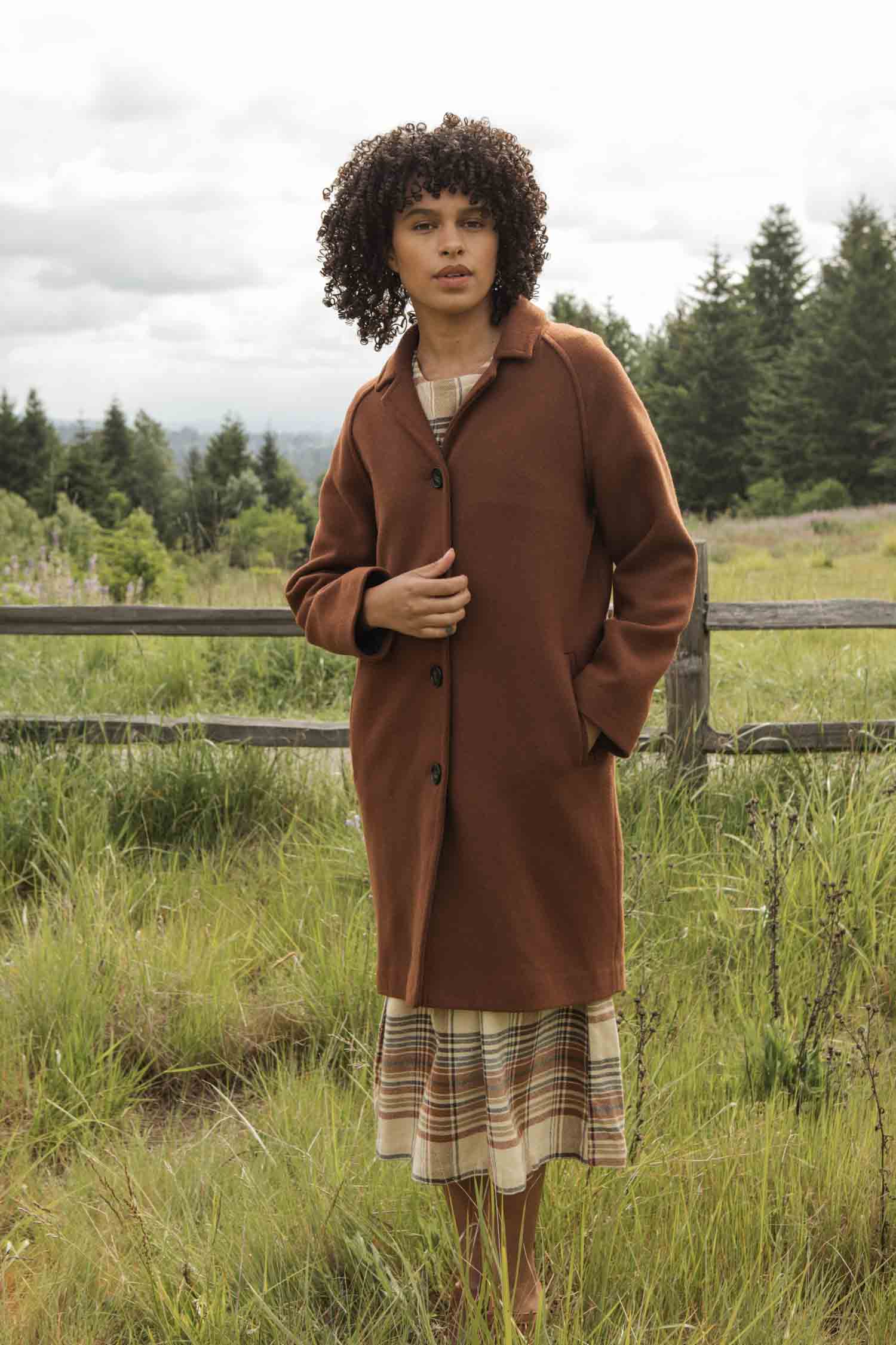 Alberta Car Coat / Fired Brick