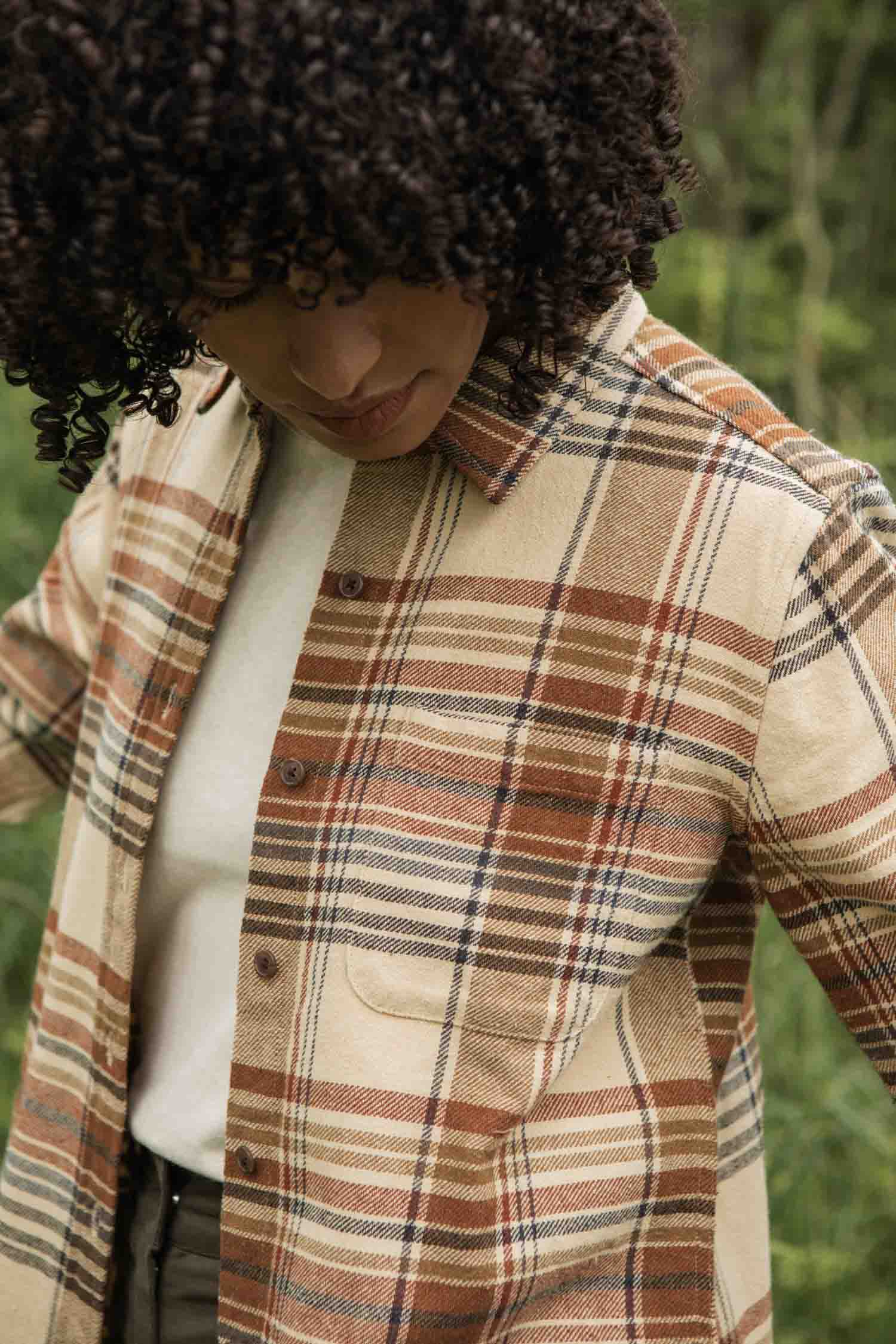 Ash Slim Shirt / Latte Plaid
