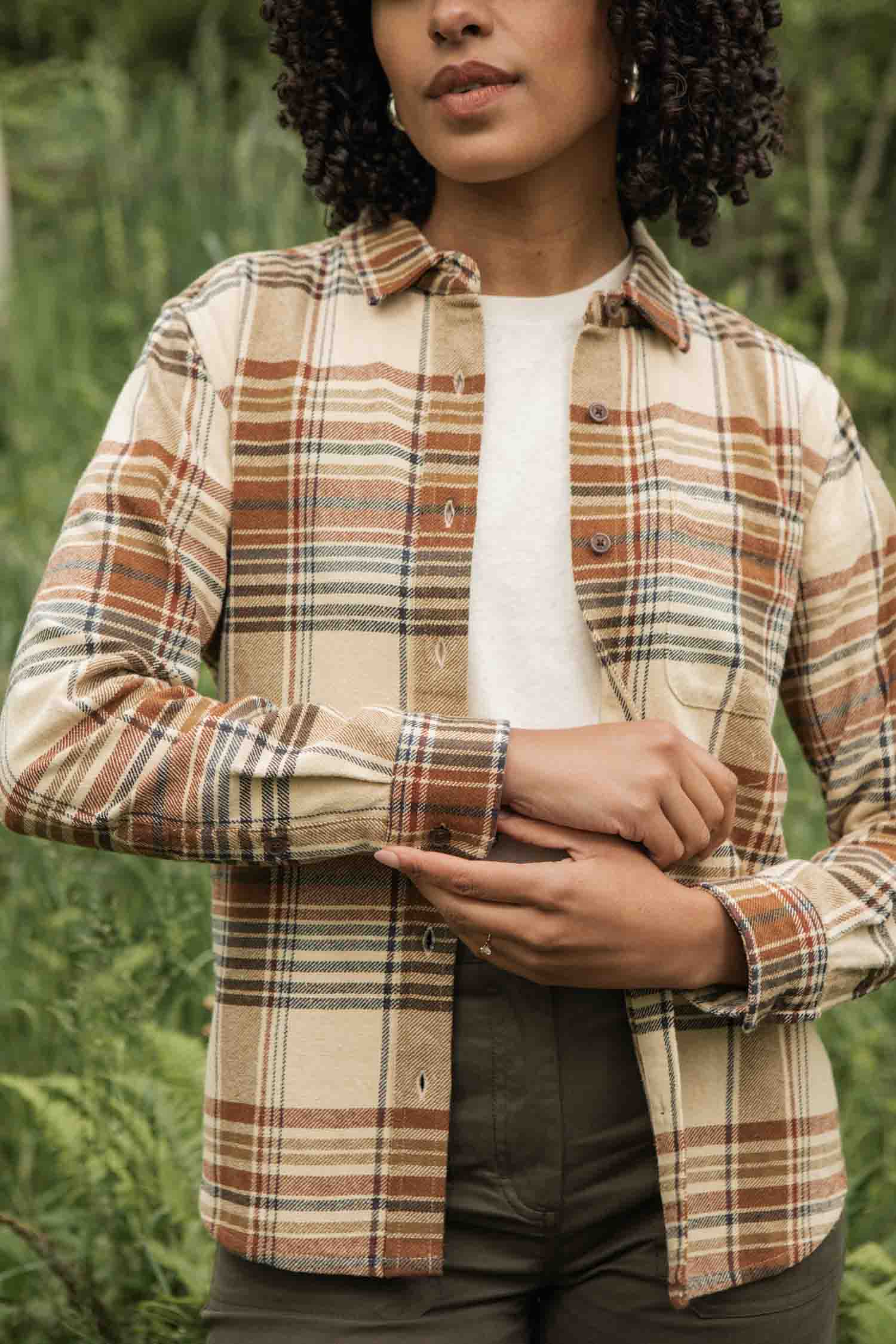 Ash Slim Shirt / Latte Plaid
