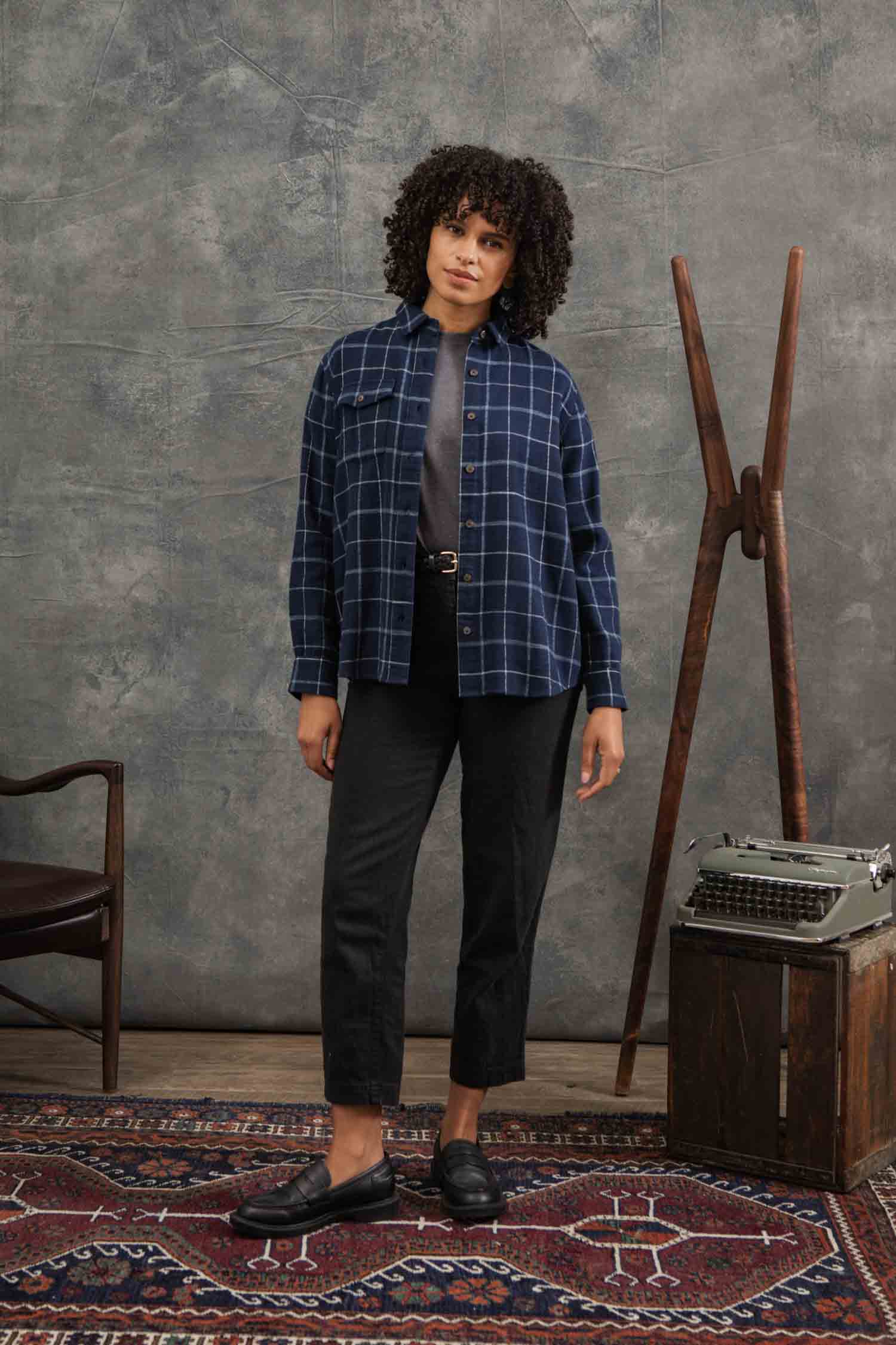 Bird Shirt / Moonrise Windowpane