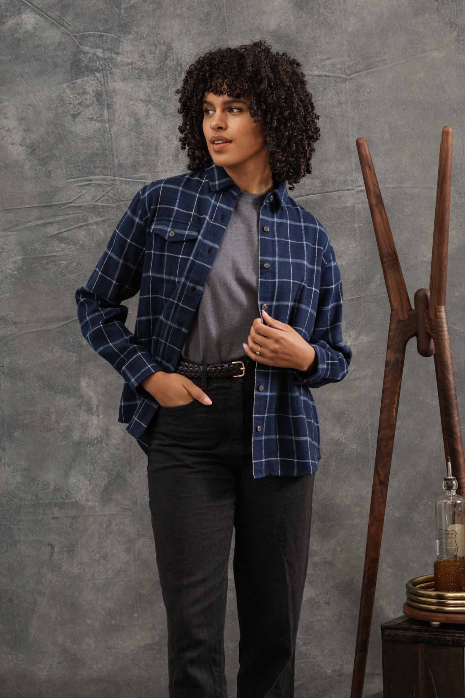 Bird Shirt / Moonrise Windowpane