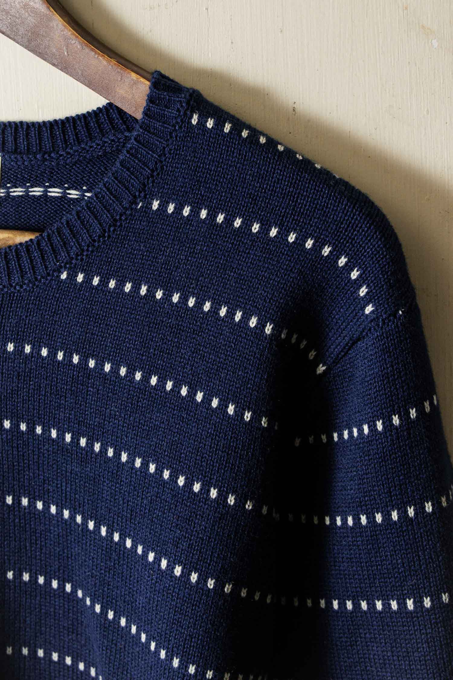 Cline Sweater / Navy Dotted Path