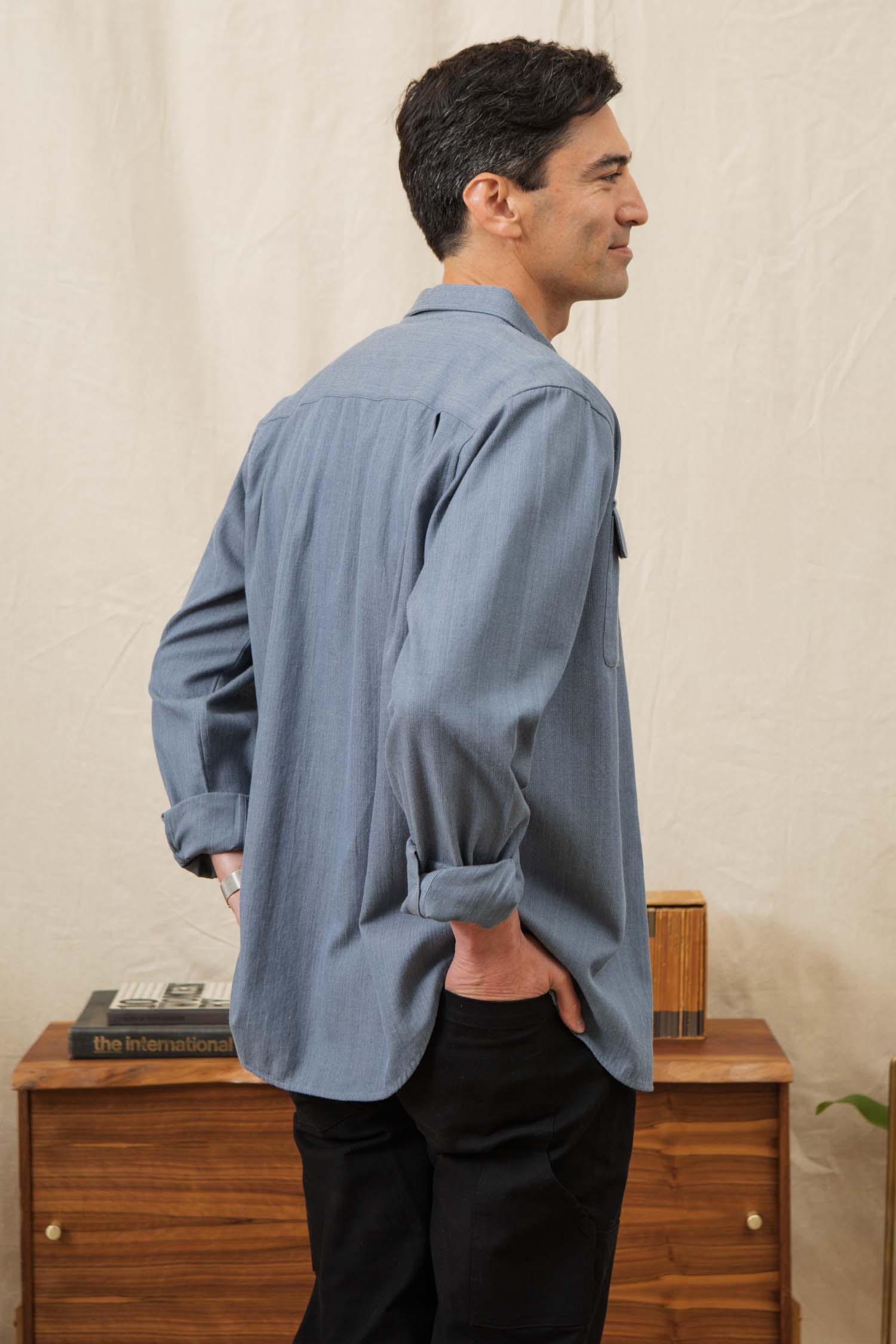 Bedford Shirt / Denim Herringbone