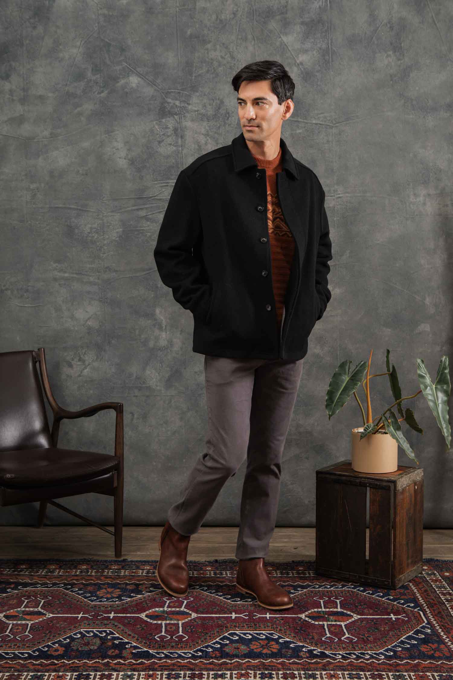 Clive Car Coat / Black