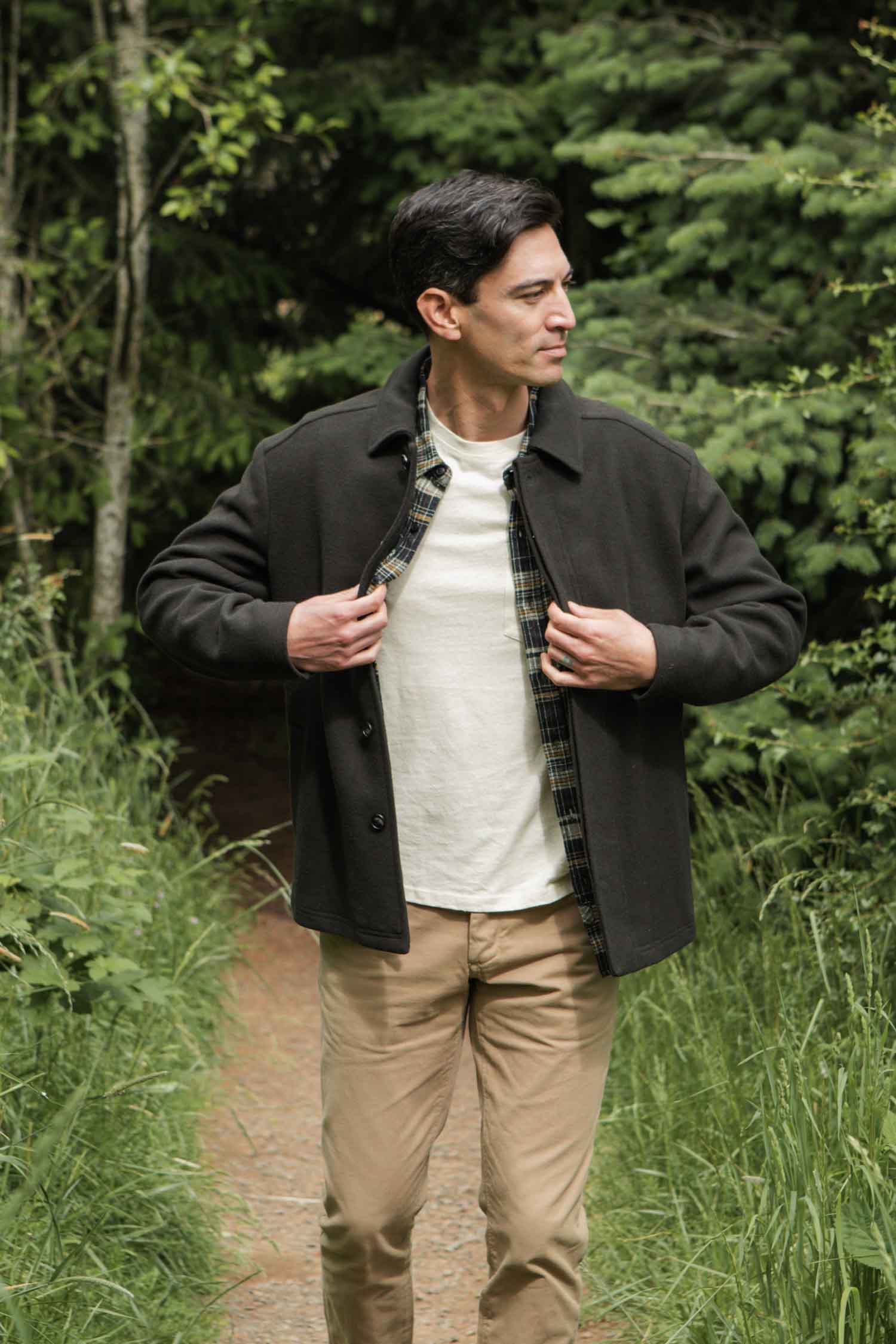 Clive Car Coat / Deep Sage