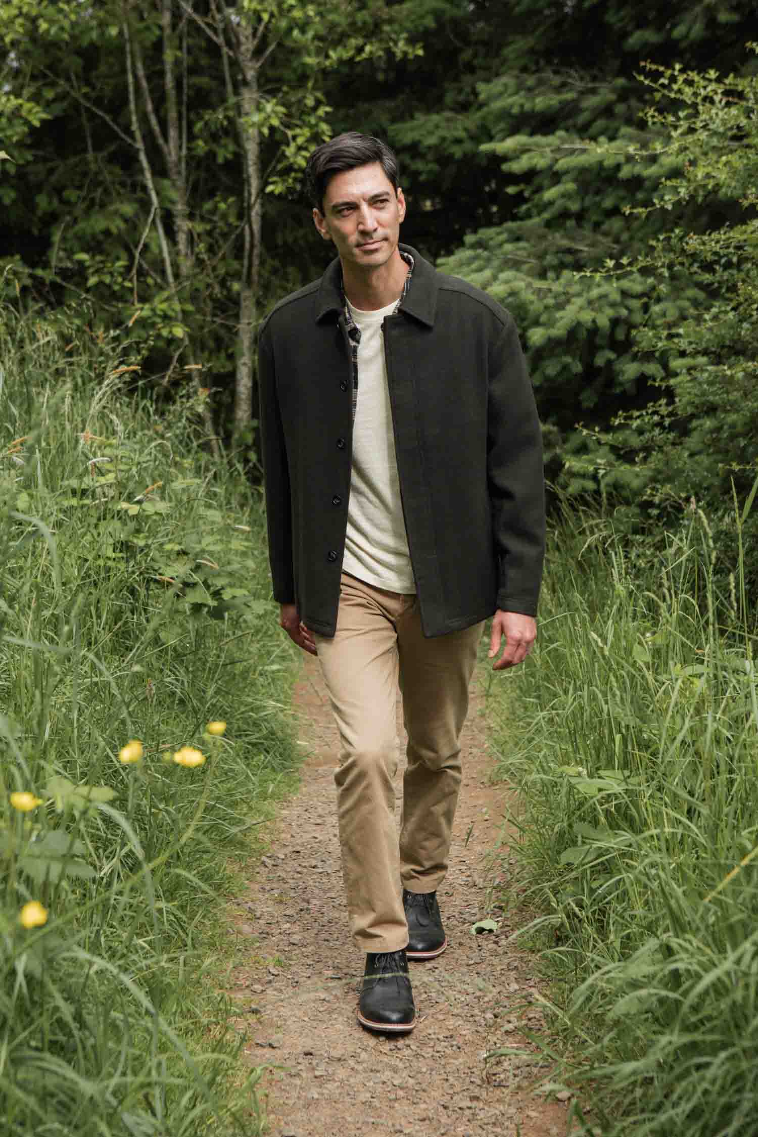 Clive Car Coat / Deep Sage