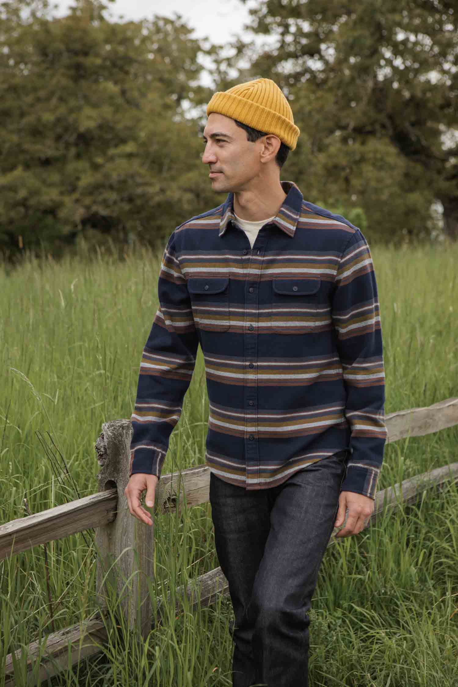 Cole Slim Shirt / Coastline Stripe