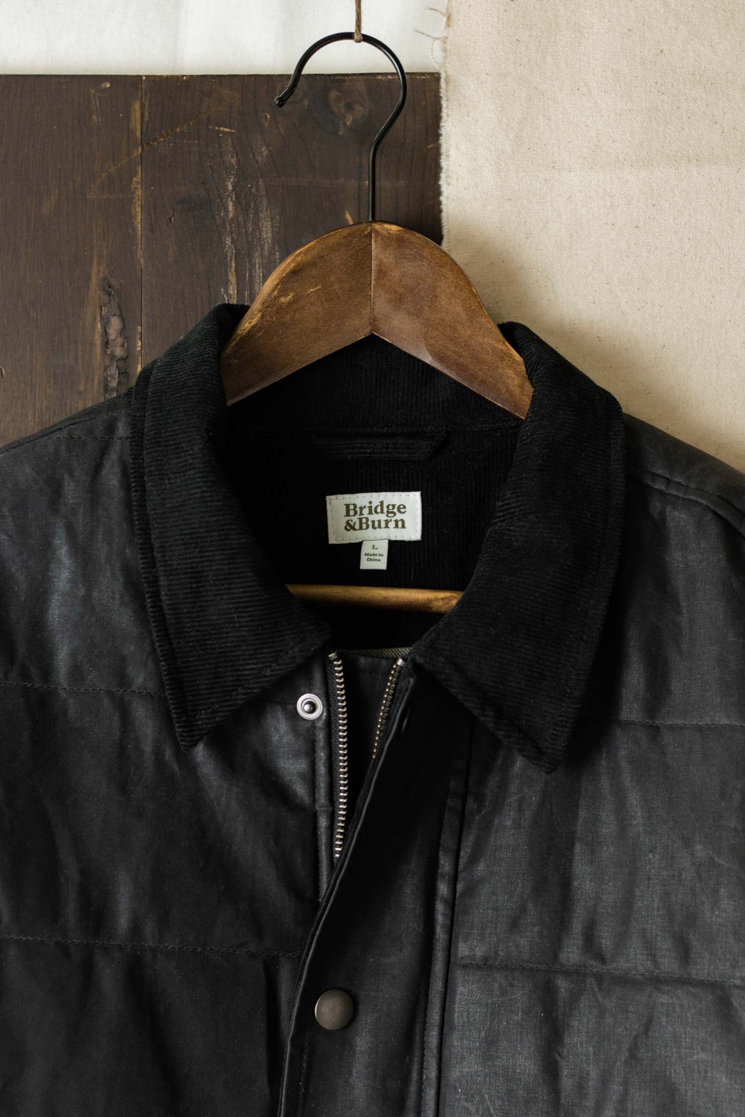 Holman Quilted Jacket / Black Waxed Canvas