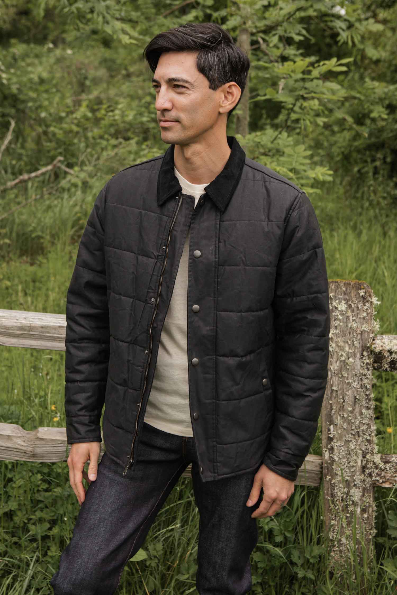Holman Quilted Jacket / Black Waxed Canvas