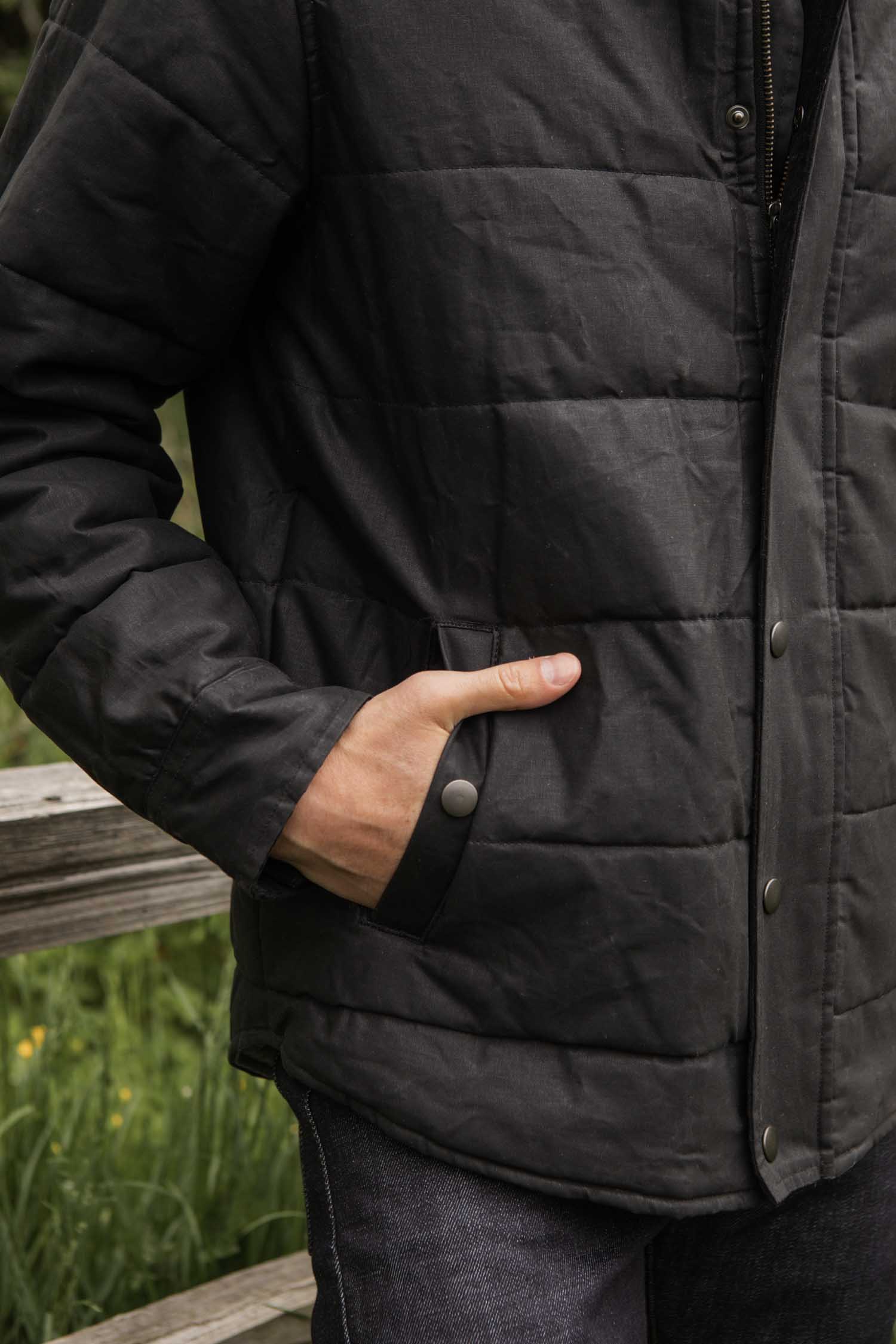 Holman Quilted Jacket / Black Waxed Canvas