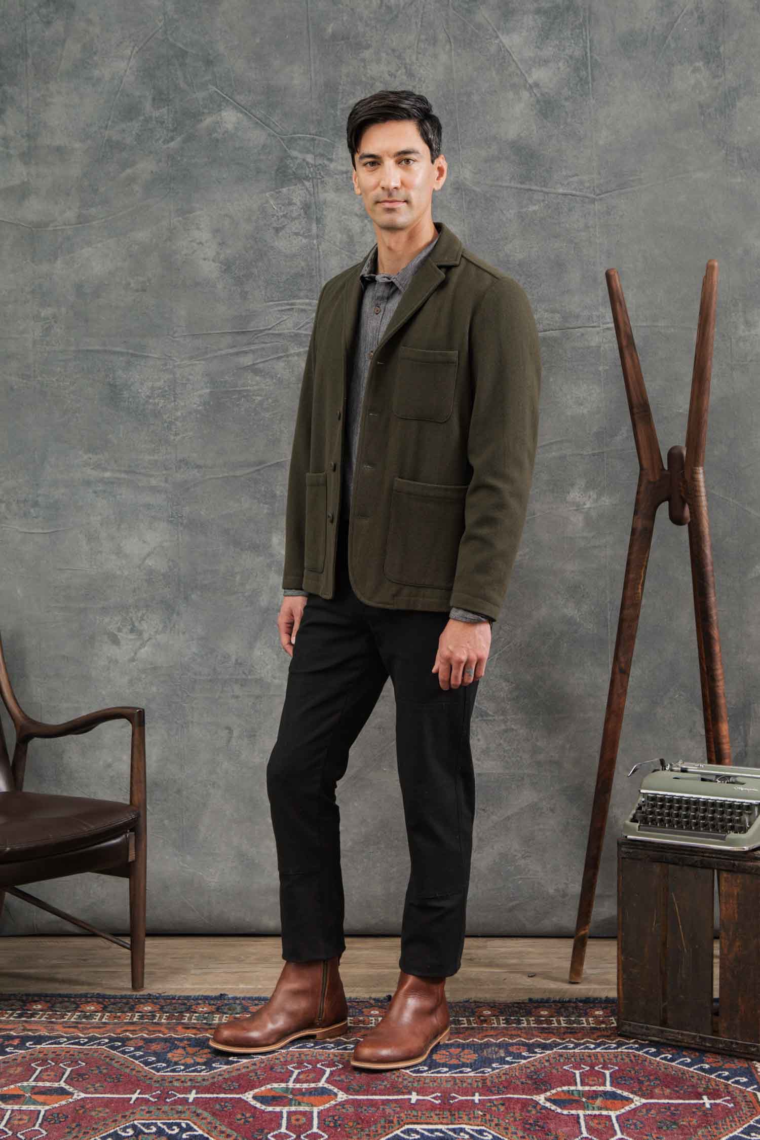 Nate Chore Blazer / Basque Green Wool