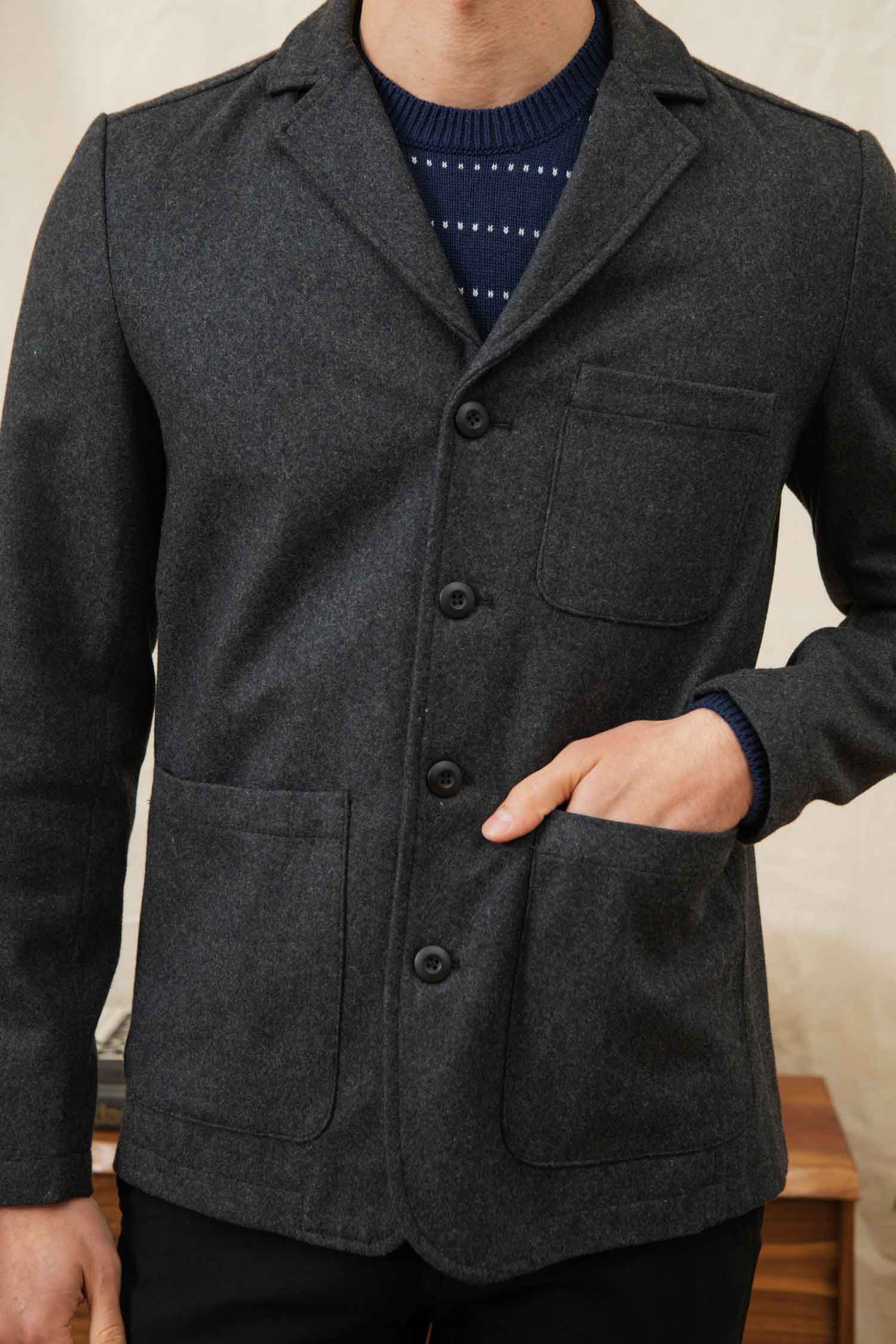 Nate Chore Blazer / Onyx Wool