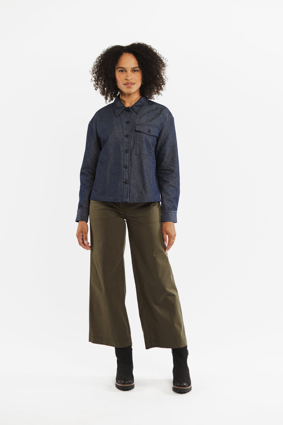 Sierra Shirt Jacket / Denim Pinstripe
