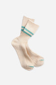RoToTo Hemp Organic Cotton Stripe Socks / White Sand