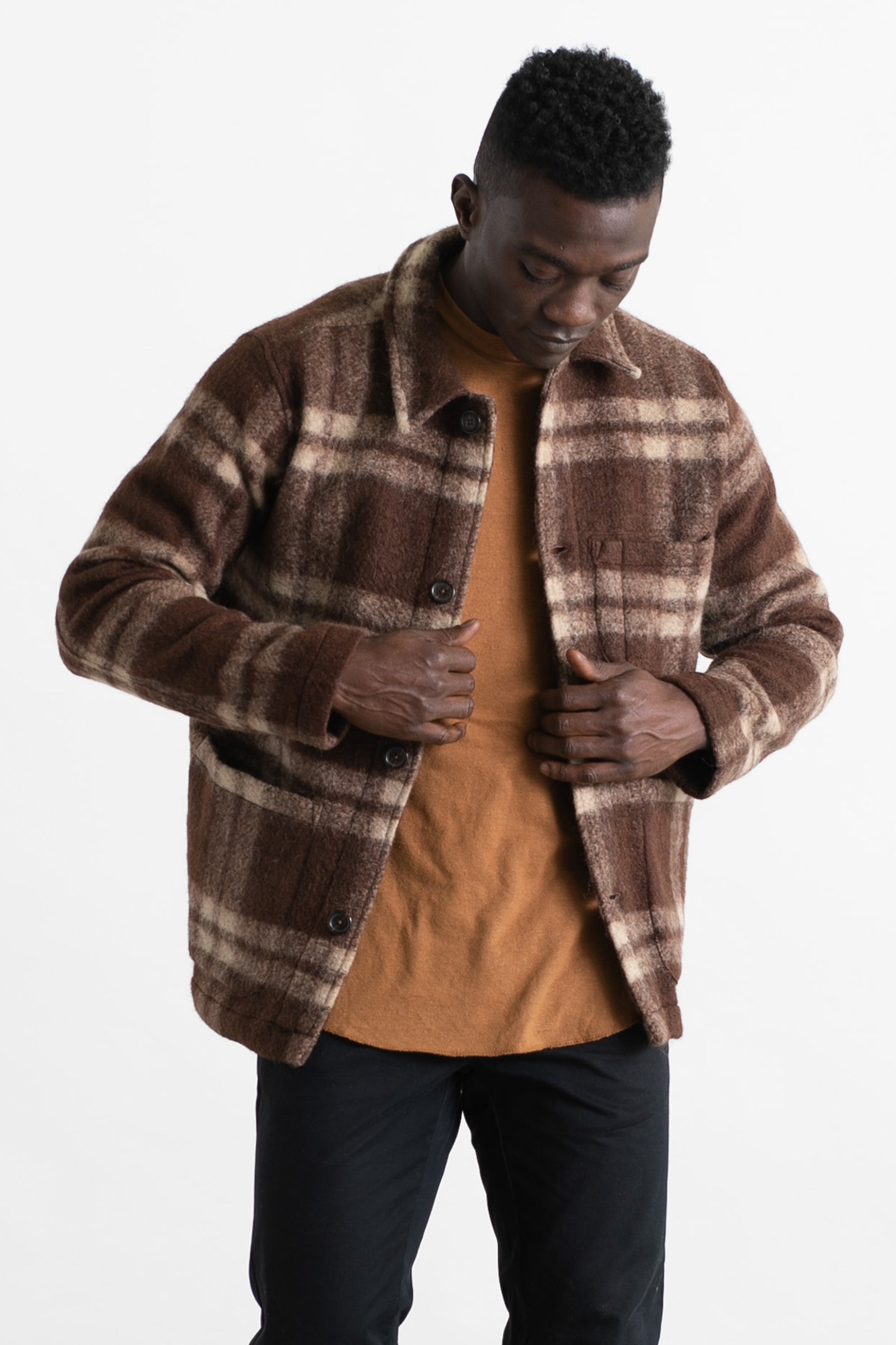 Universal Works Field Jacket Soft Wool Fleece / Brown