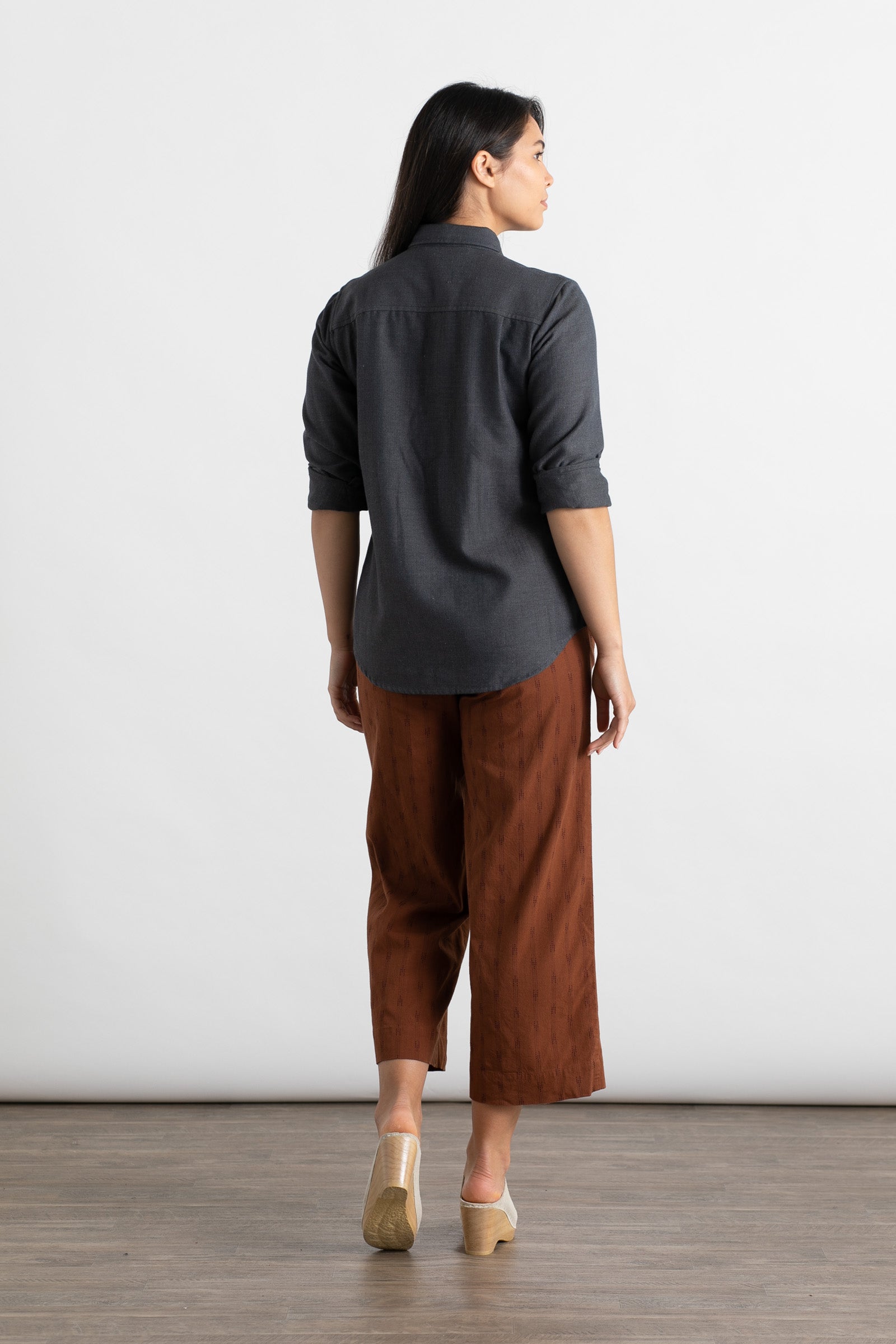 Lenon Shirt / Charcoal Herringbone