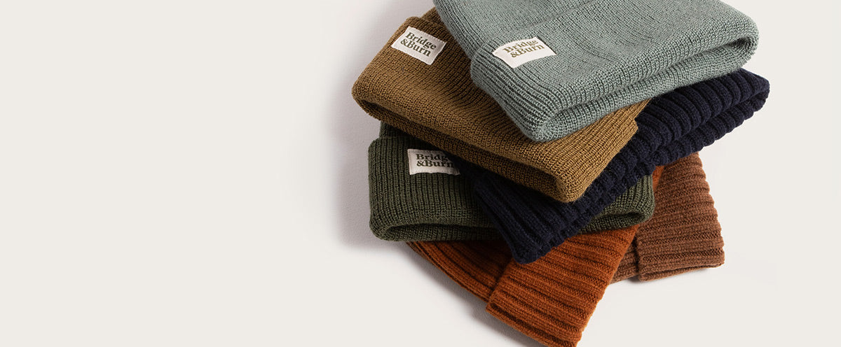 wool beanies, waxed canvas hats