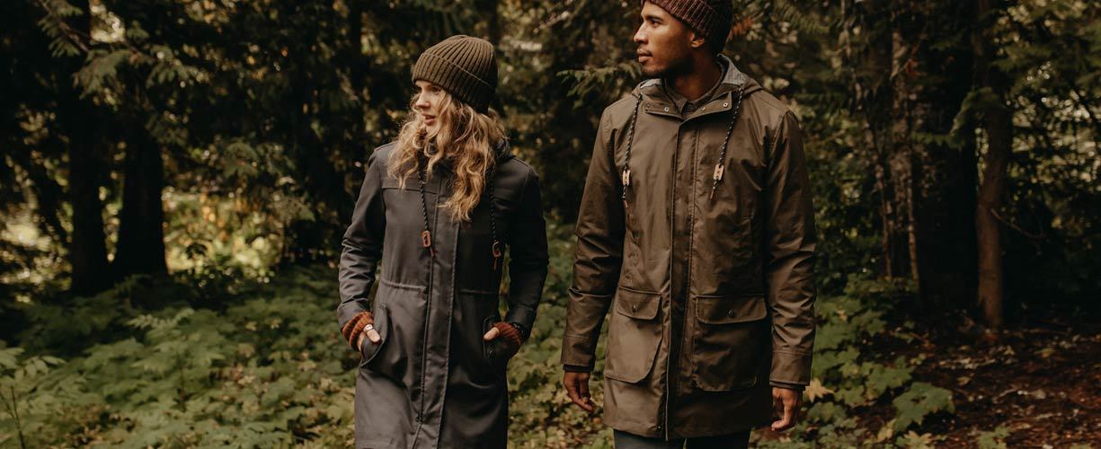 Men's and women's waxed canvas outerwear