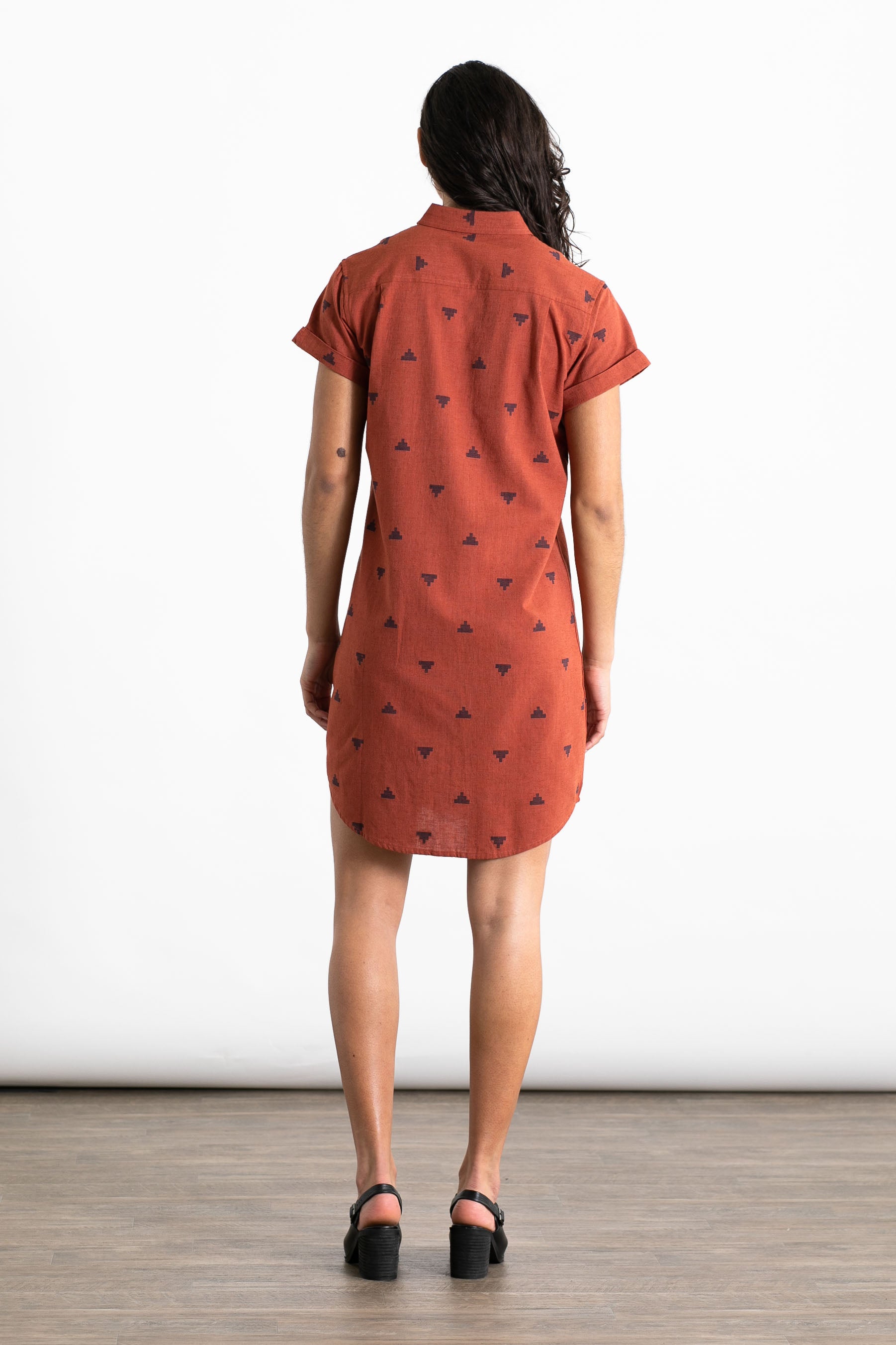 Loren Shirt Dress / Rust Fil-Coupé Pyramids