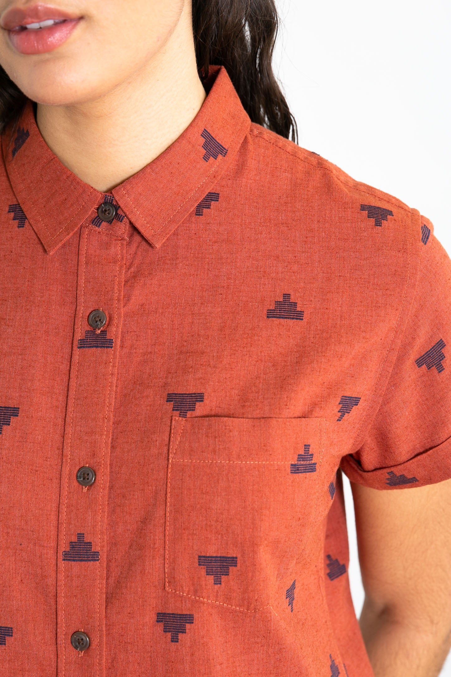 Loren Shirt Dress / Rust Fil-Coupé Pyramids