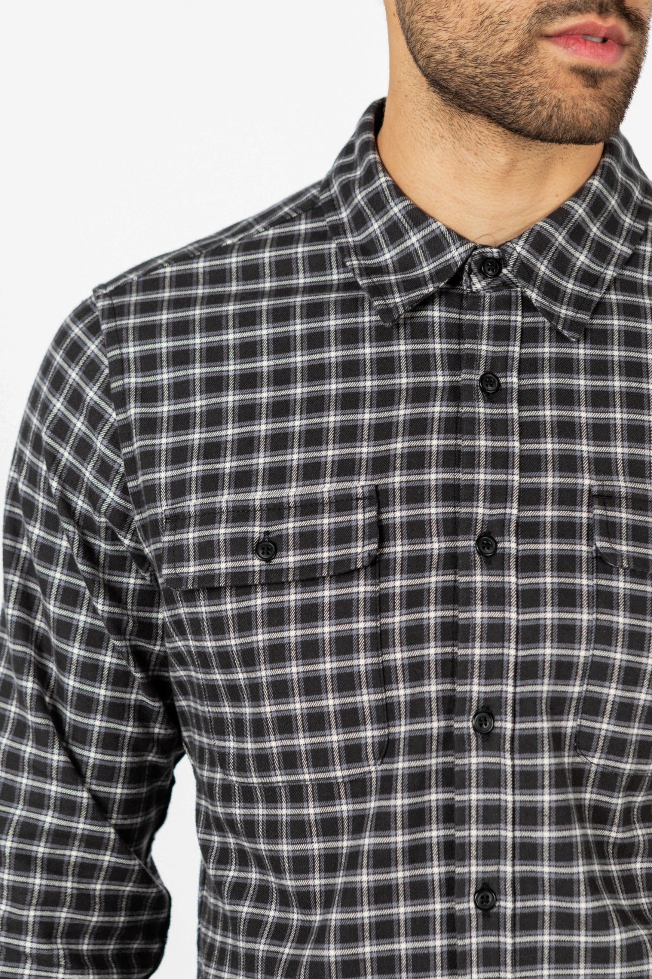 Cole Slim Shirt / Soft Black Check