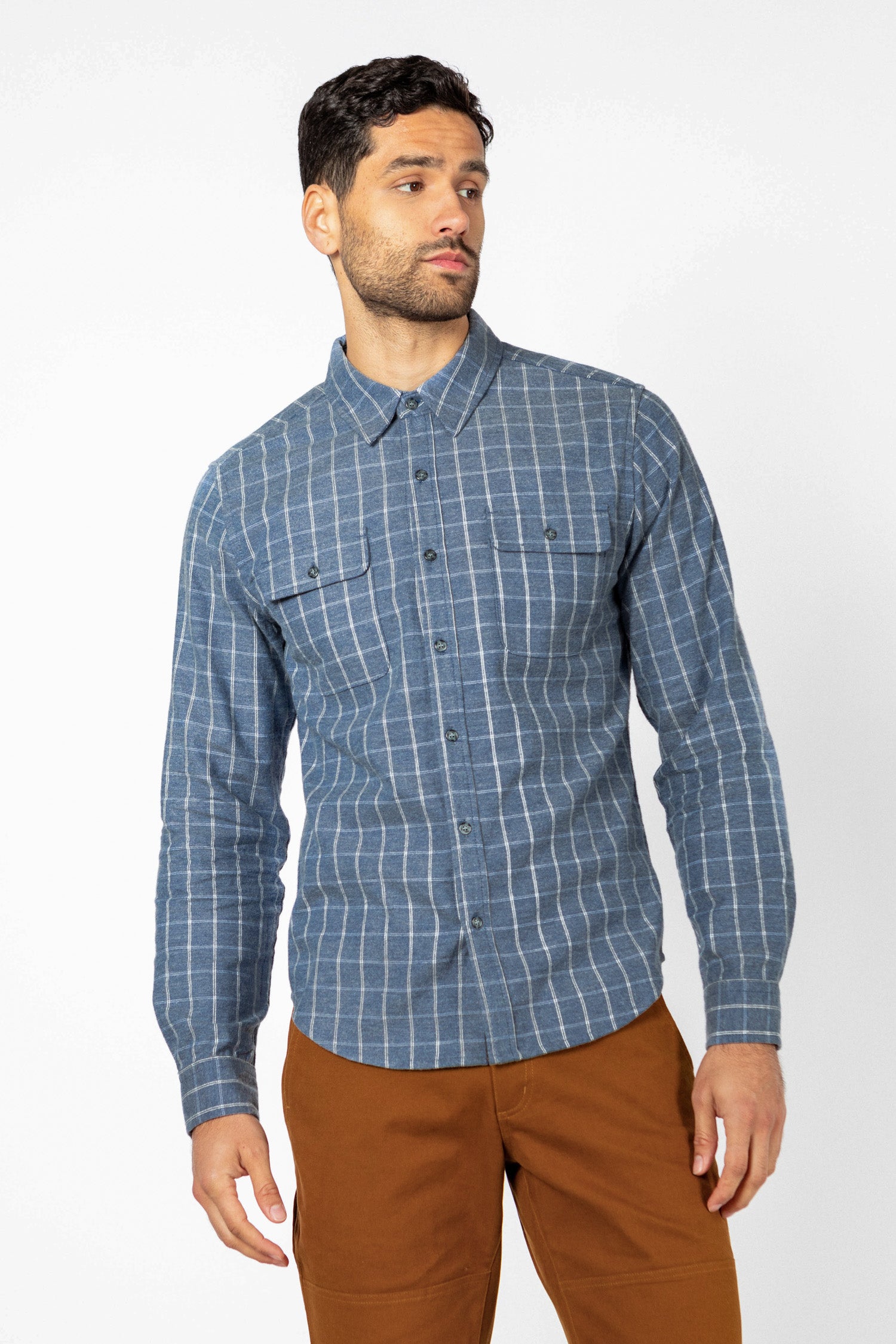 Cole Slim Shirt / Navy Windowpane