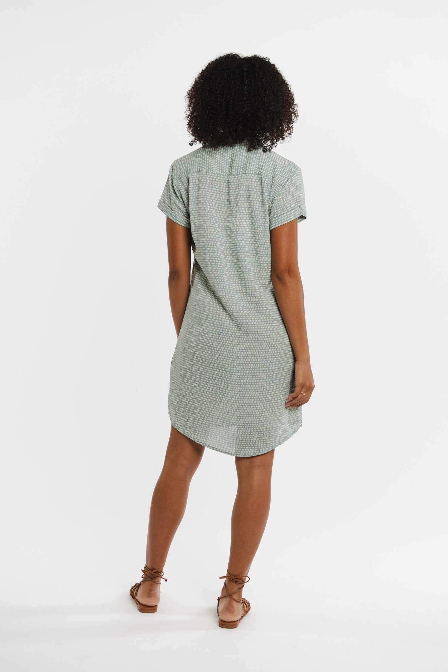 Loren Shirt Dress / Aqua Tiles