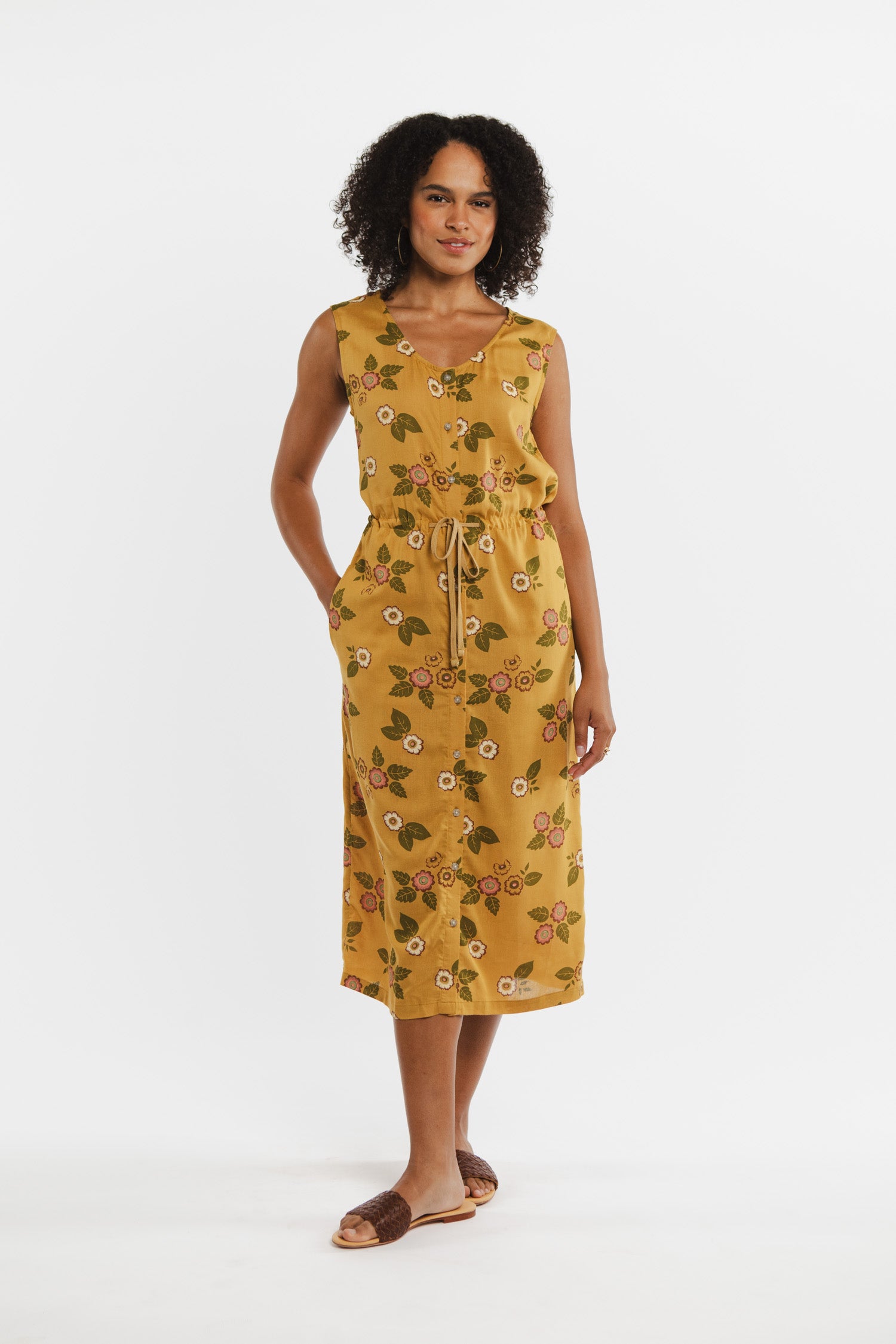 Pointer Baglæns uudgrundelig Janice Dress / Folk Floral – Bridge & Burn