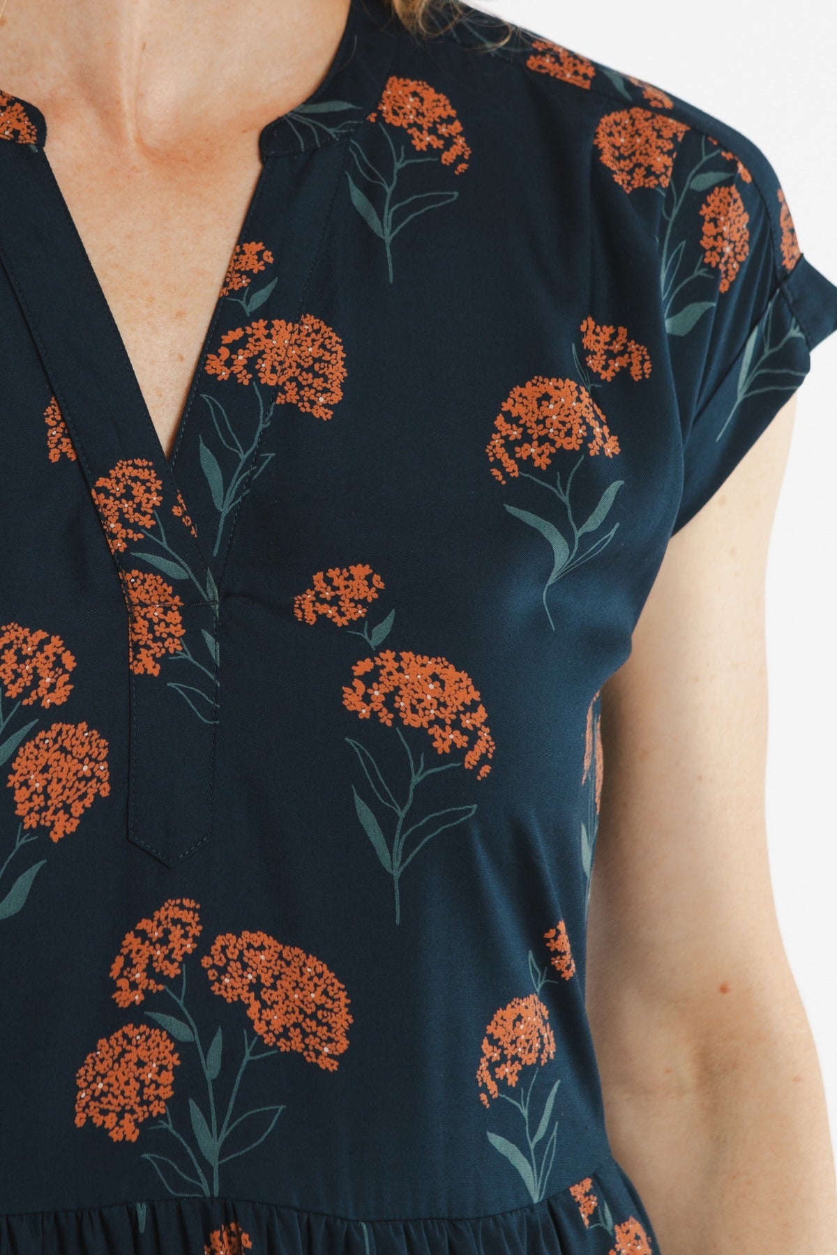 blue dress with orange flowers Pretty in Paradise Mini - Orange, and Green, Small | Hazel and Olive applied using traditional navy blue dress with orange
