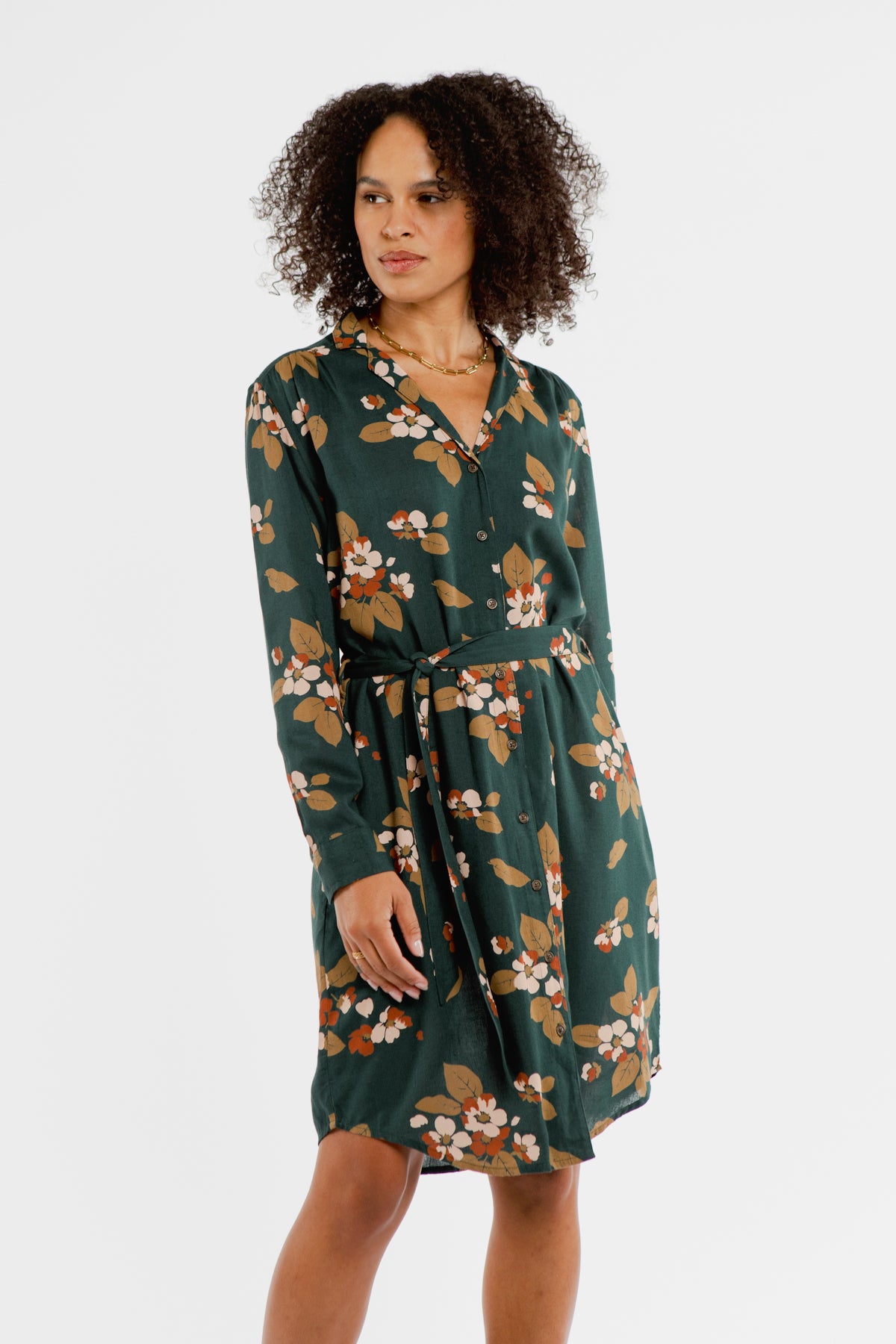 Emery Shirt Dress / Forest Floral