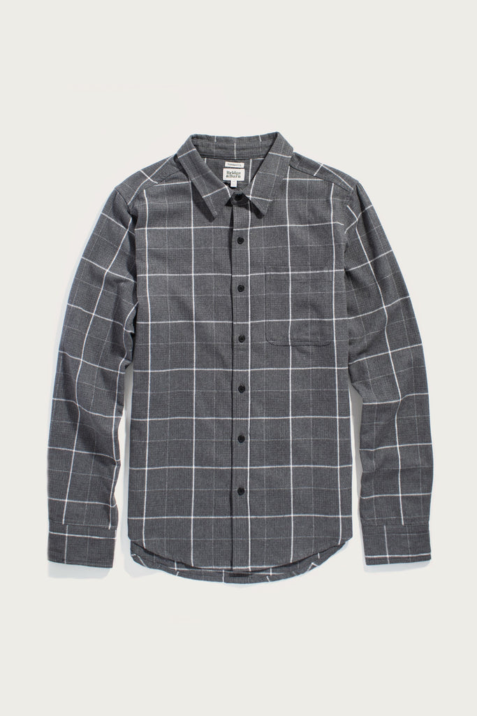 windowpane long sleeve dress shirt Larson Shirt / Shadow Twill Windowpane – Bridge & Burn