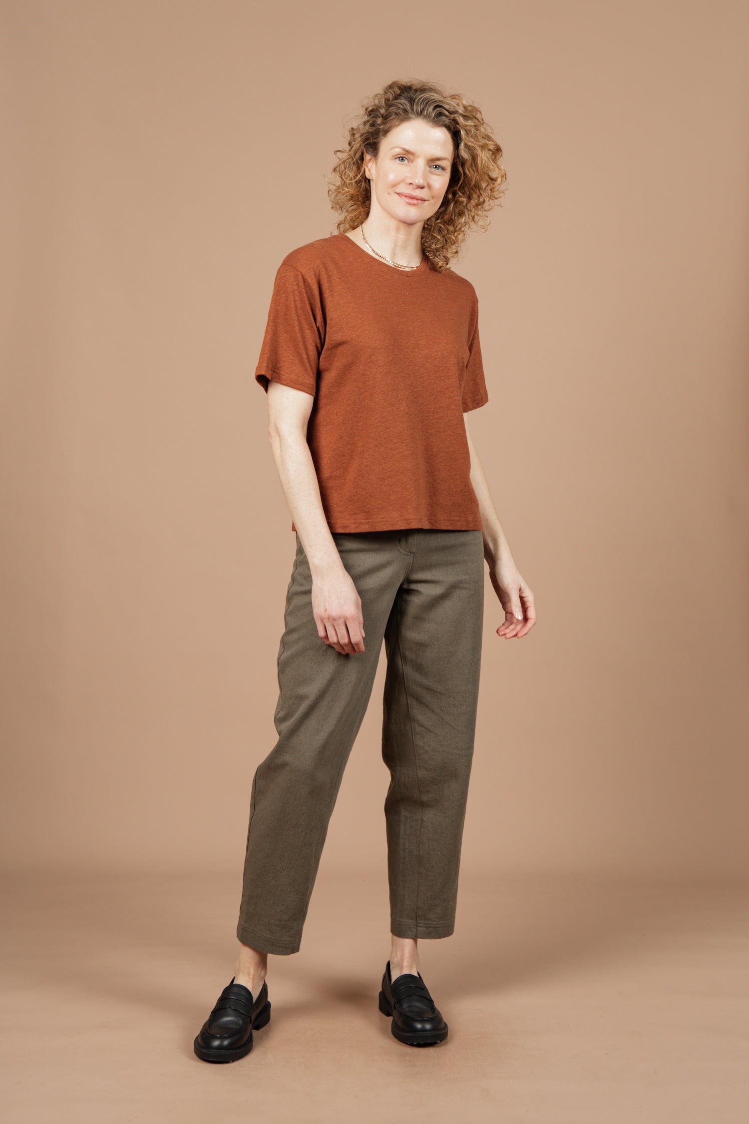 Organic Hemp Boxy Tee / Burnt Umber