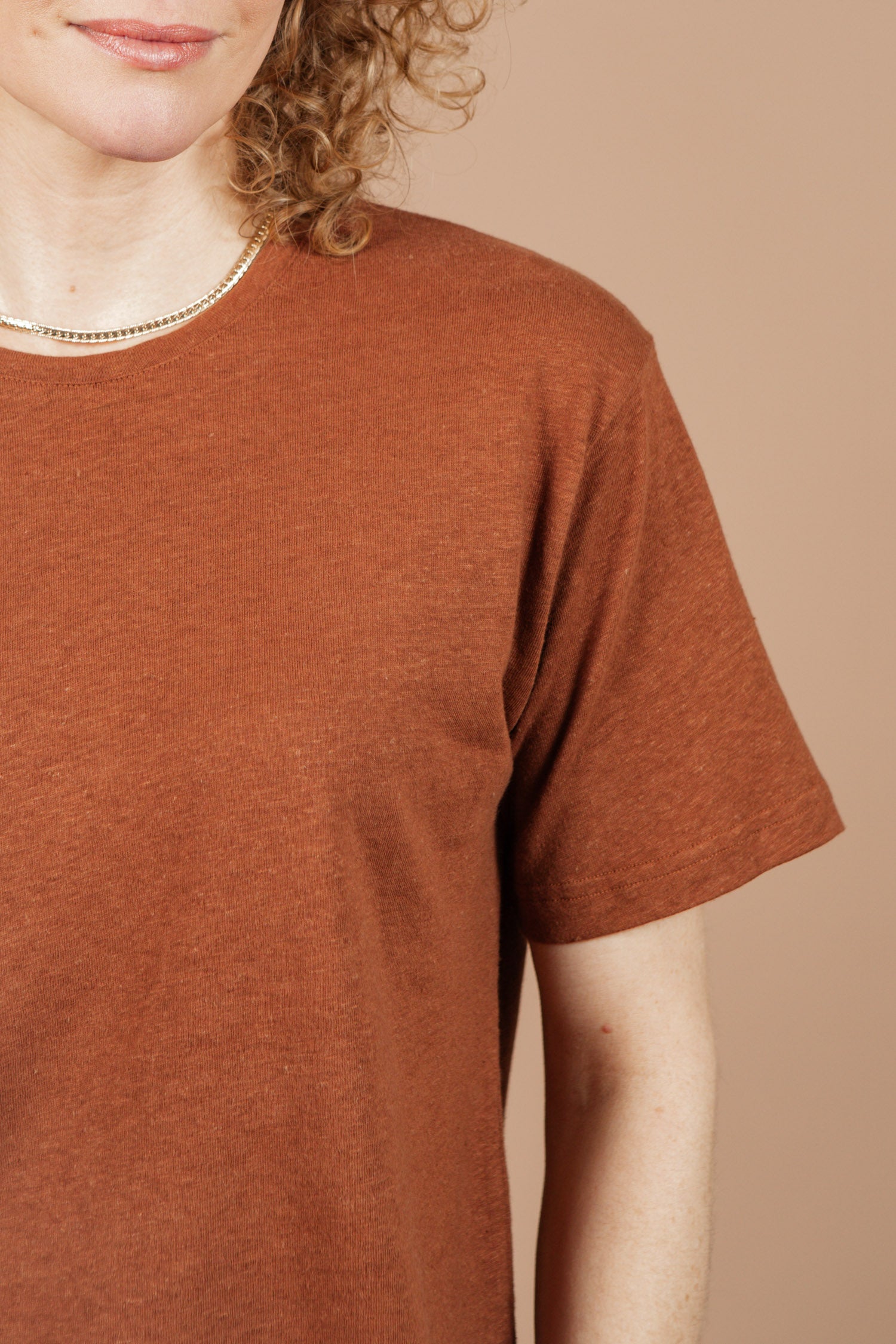 Organic Hemp Boxy Tee / Burnt Umber