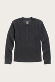Women's Recycled Waffle Henley / Charcoal Melange