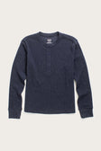 Women's Recycled Waffle Henley / Sapphire Melange