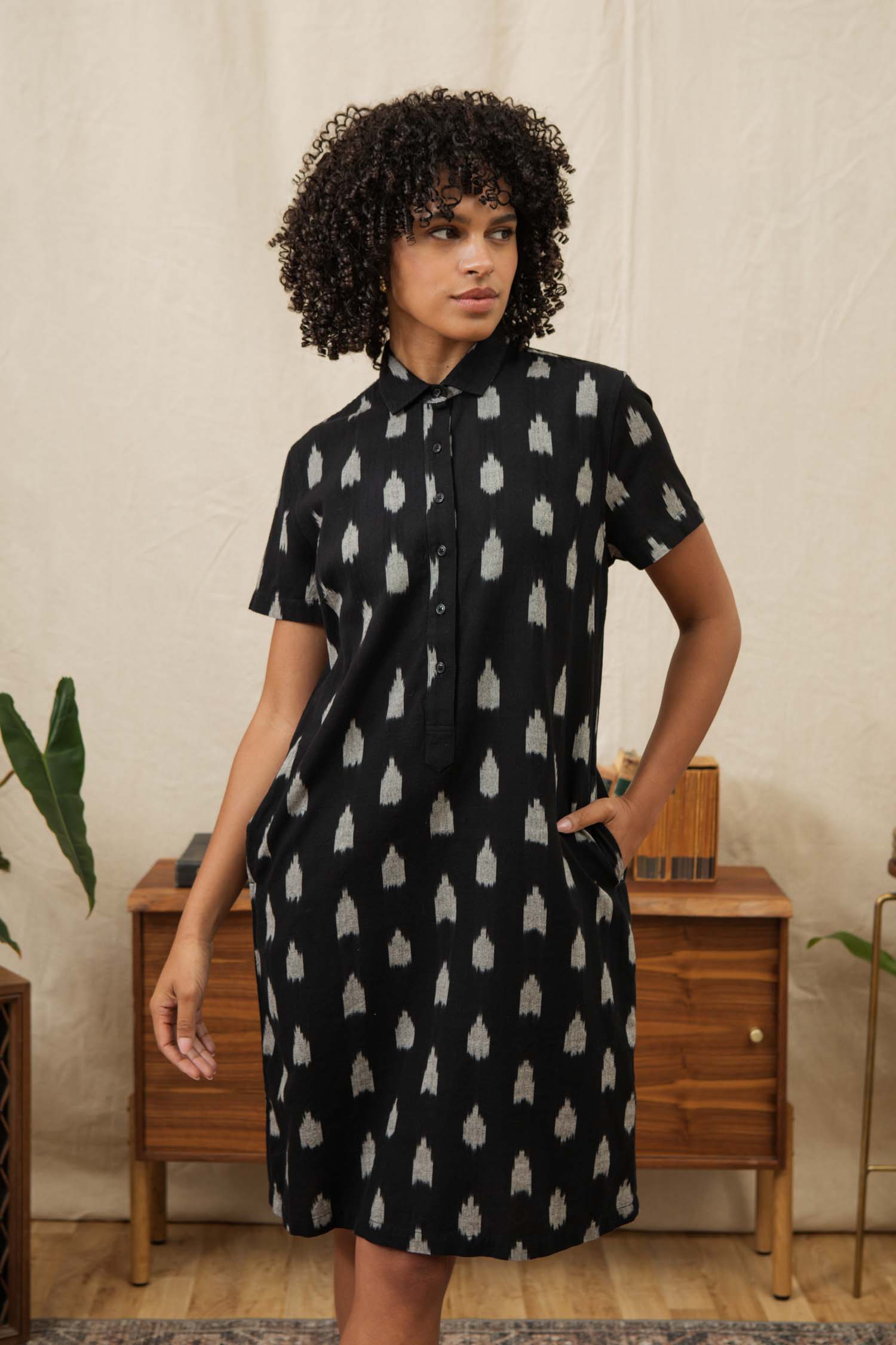 Delia Shirt Dress / Eclipse Ikat