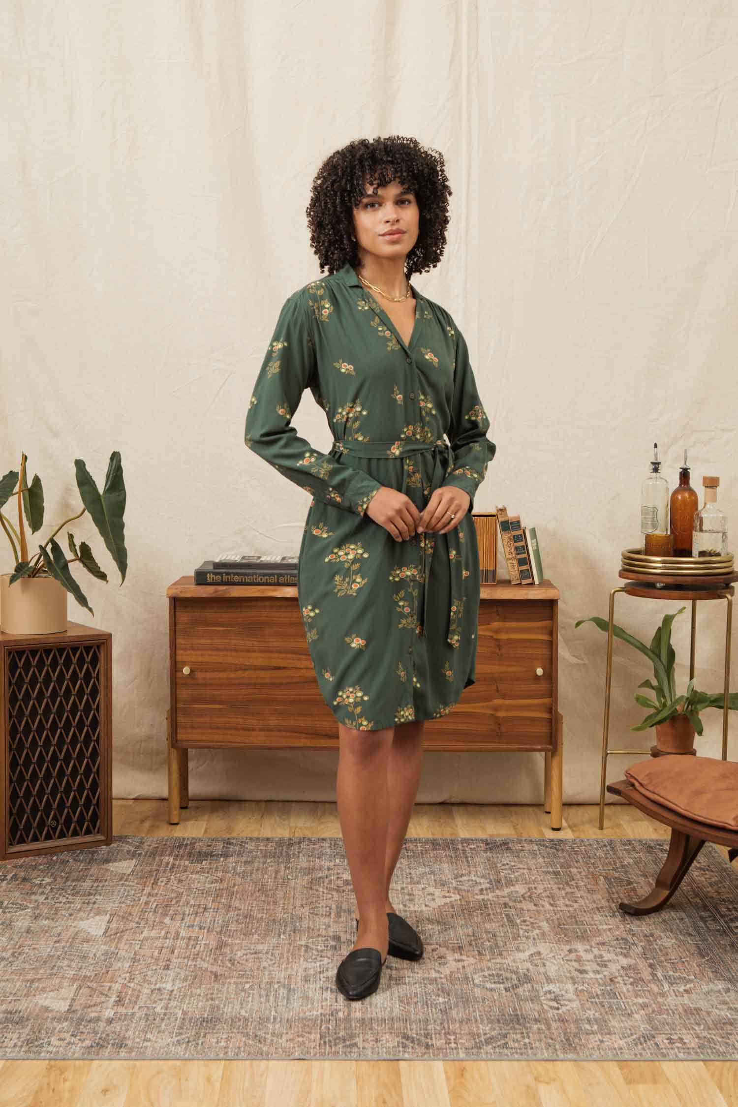 Emery Shirt Dress / Woodland Bloom