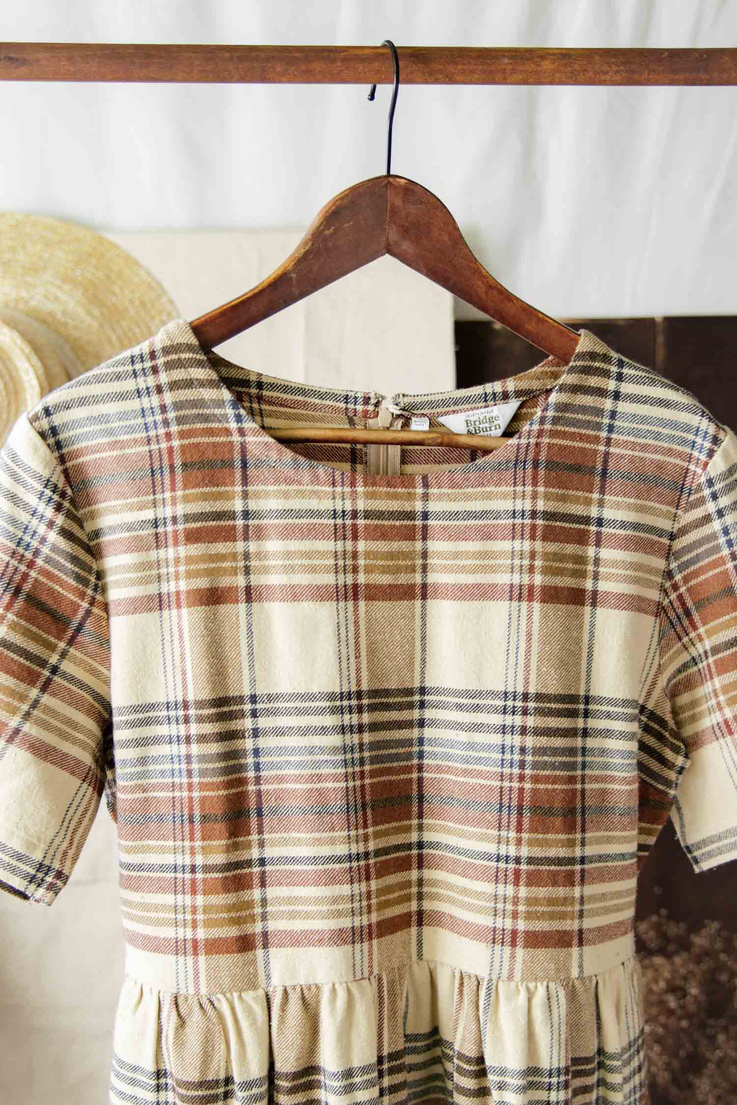 Bridge & Burn Perry Dress - Latte Plaid / XS Bridge & Burn Perry Dress - Latte Plaid / XS