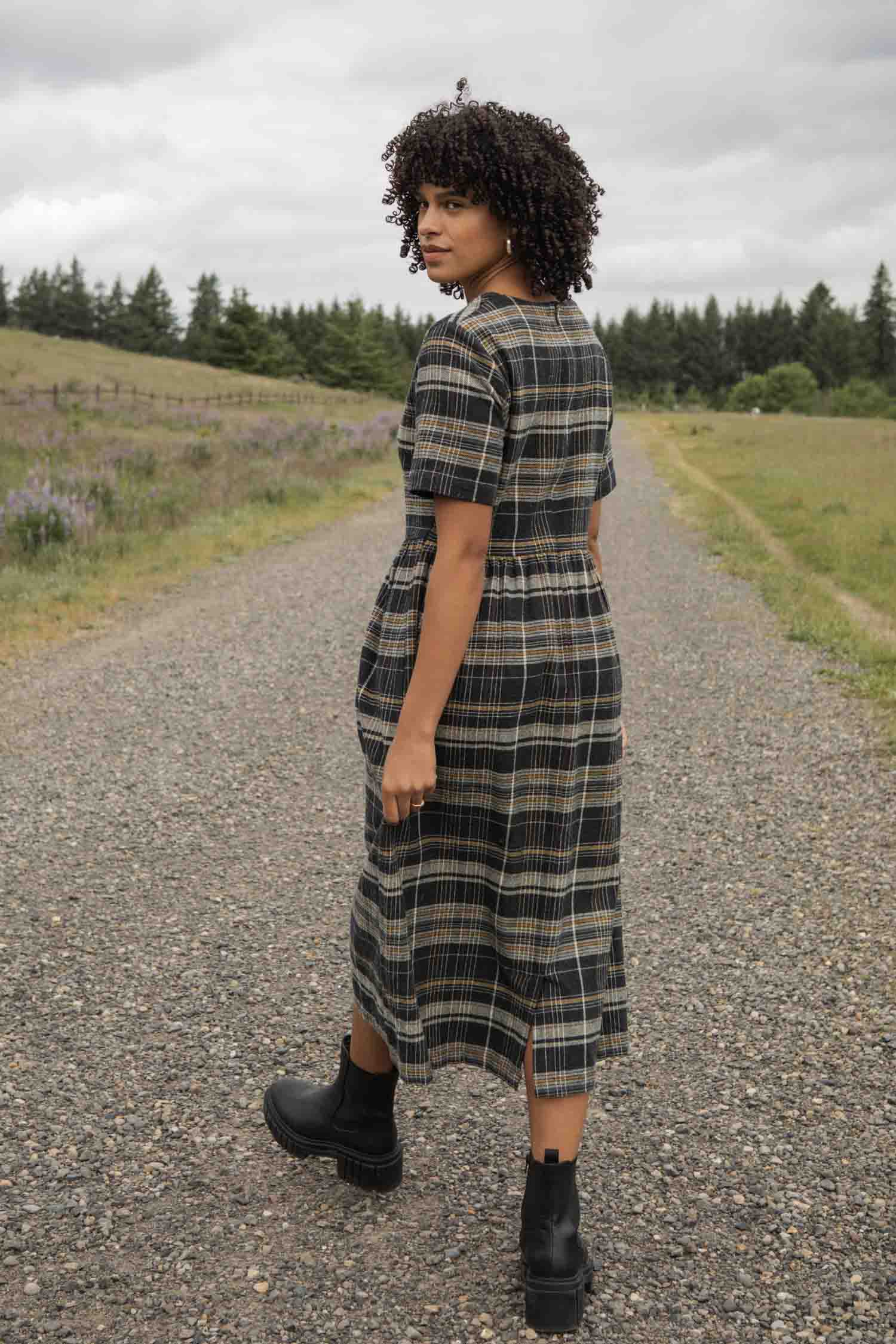 Perry Dress / Volcanic Plaid