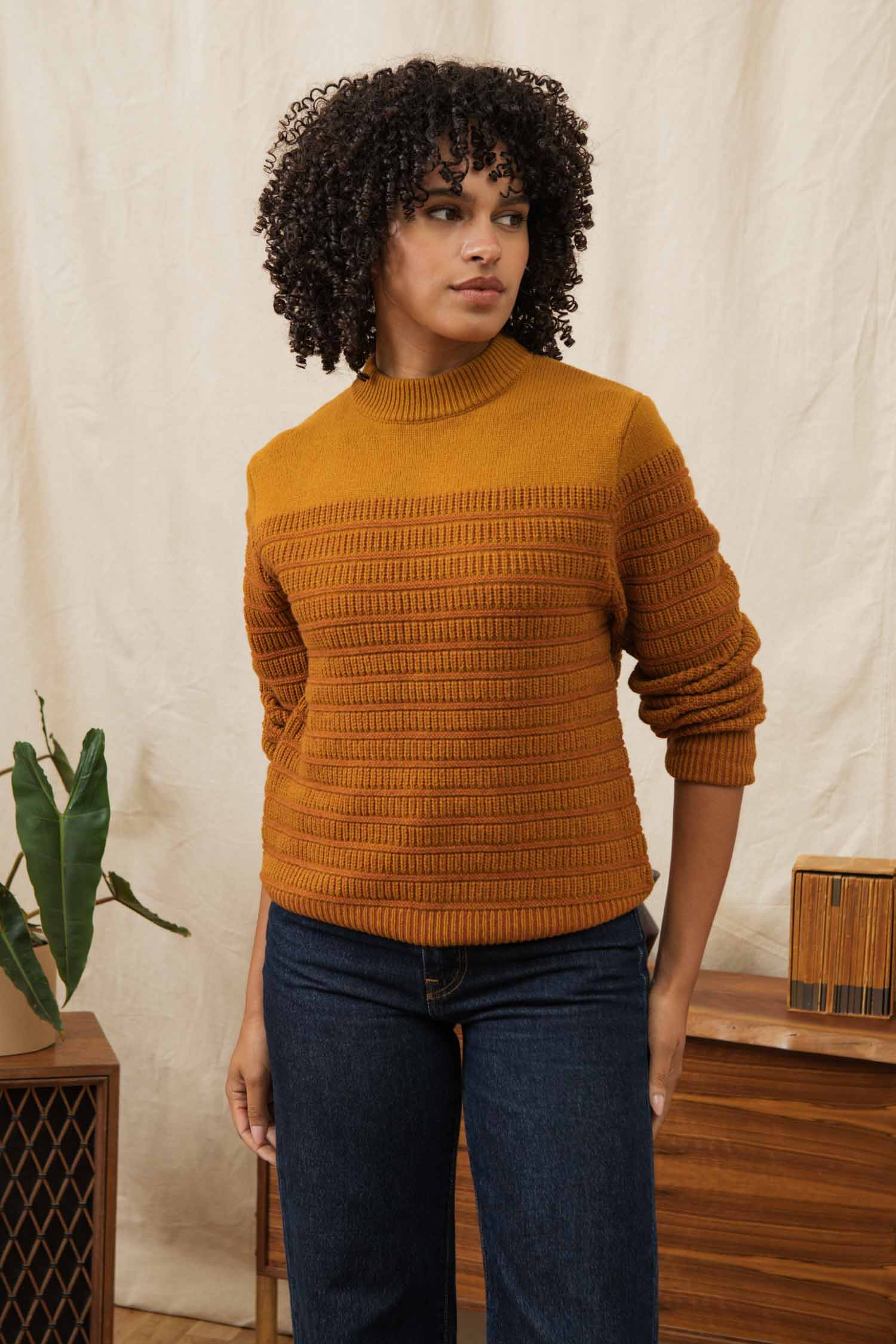 Sabine Sweater / Goldenrod Stripe