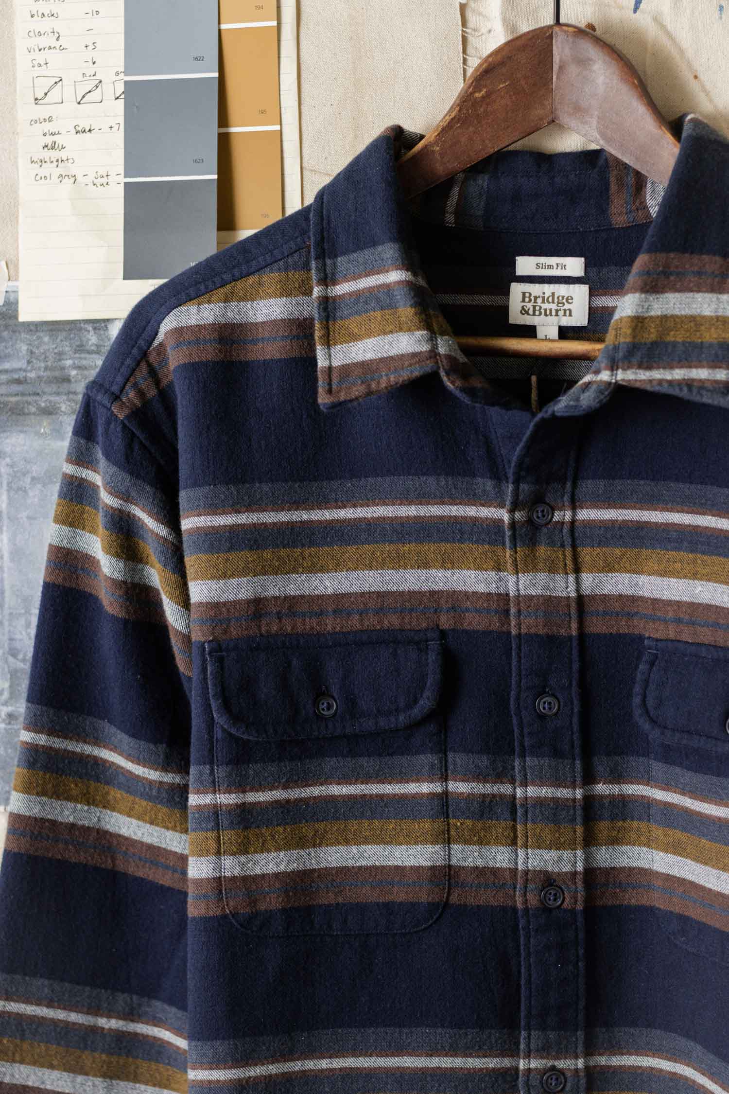 Cole Slim Shirt / Coastline Stripe