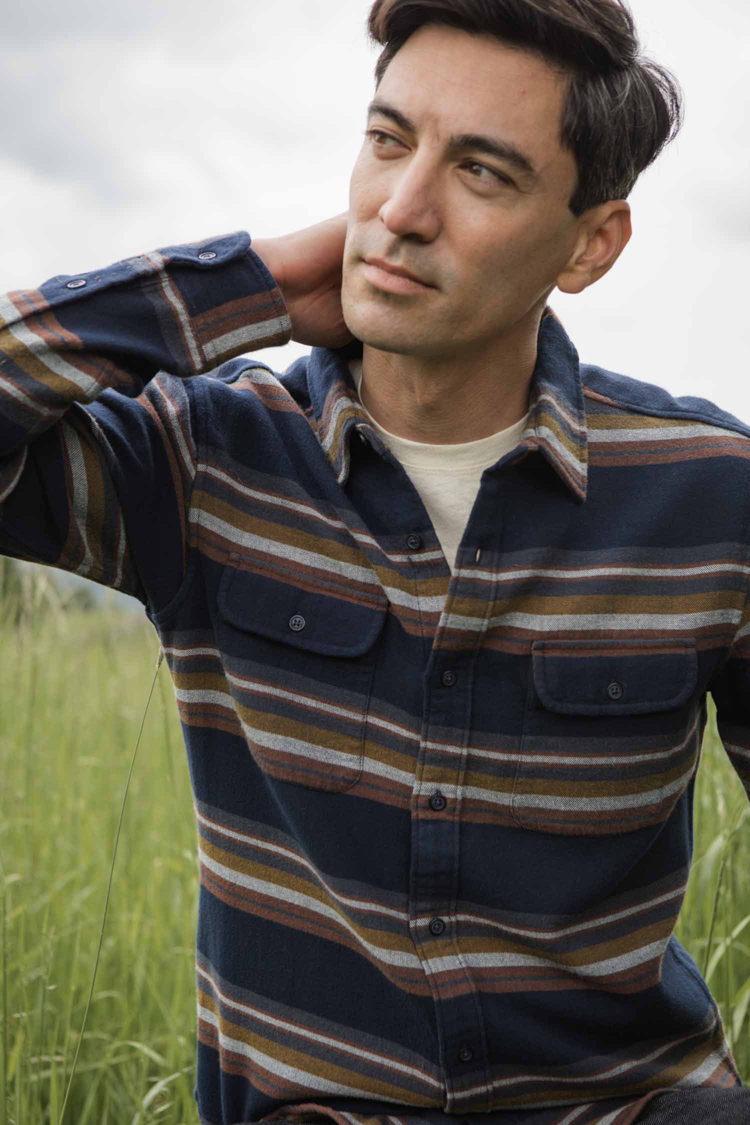 Cole Slim Shirt / Coastline Stripe
